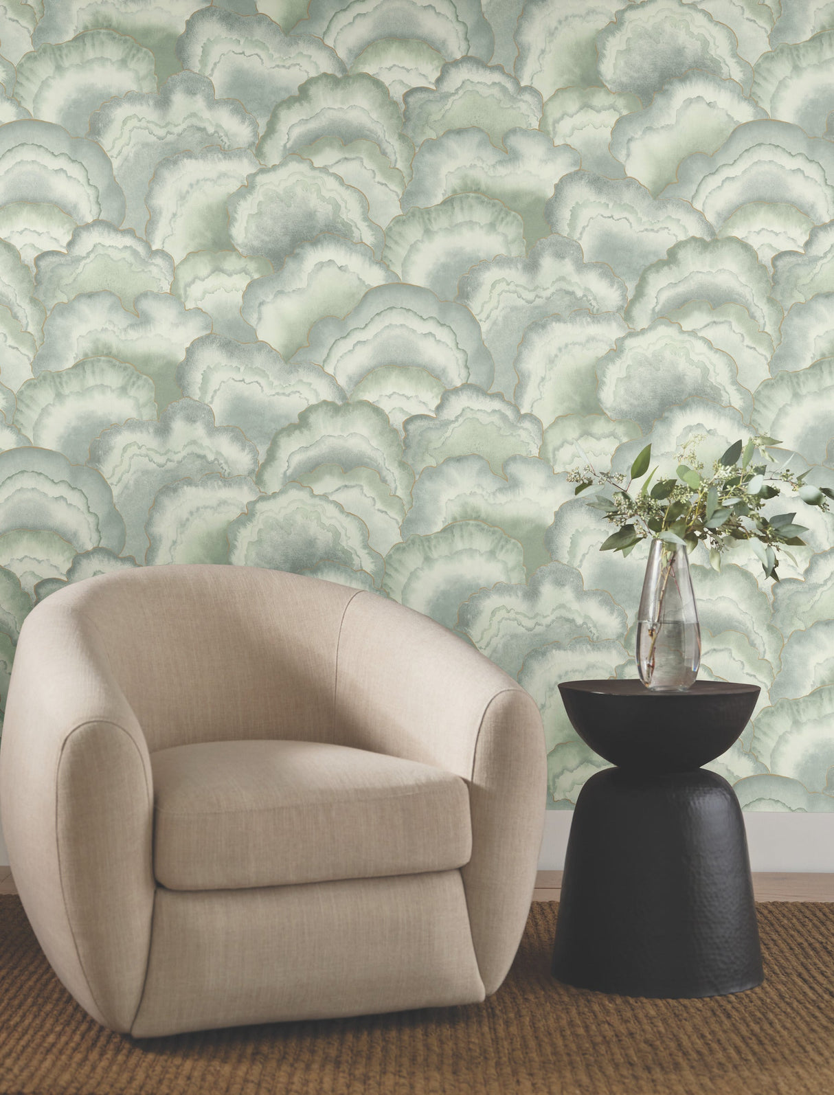 Candice Olson NT6182 Abalone Fans Wallpaper - Eade's Wallpaper