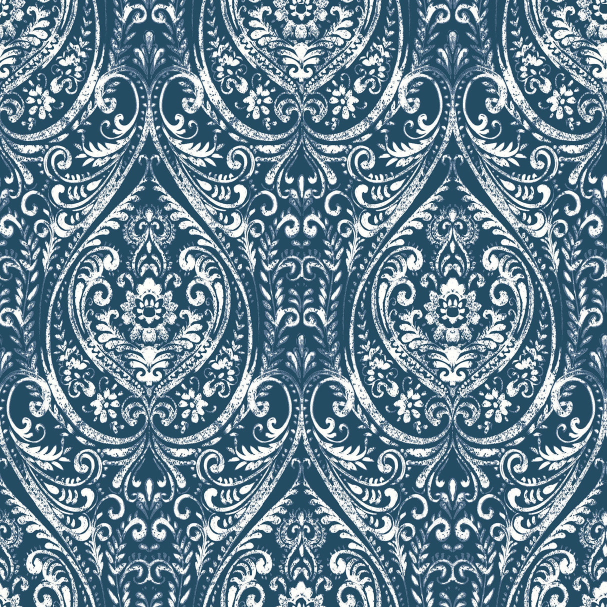 NuWallpaper NU1689 Bohemian Damask Indigo Peel & Stick Wallpaper