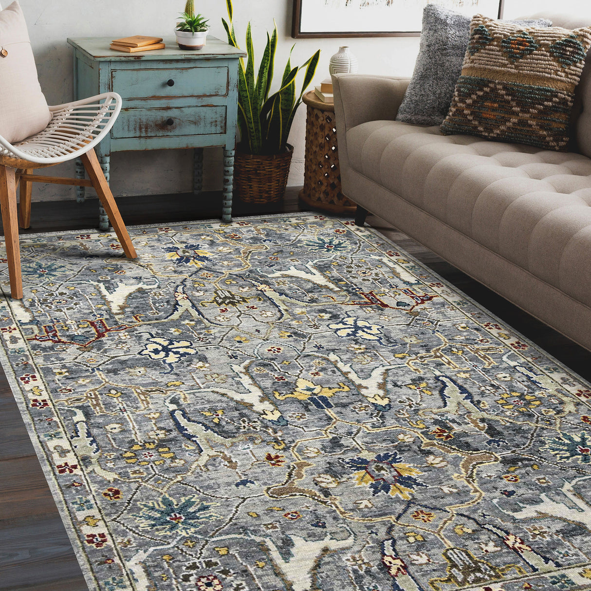 Amer Rugs NUI-74 Nuit Arabe Classic Bordered Area Rug