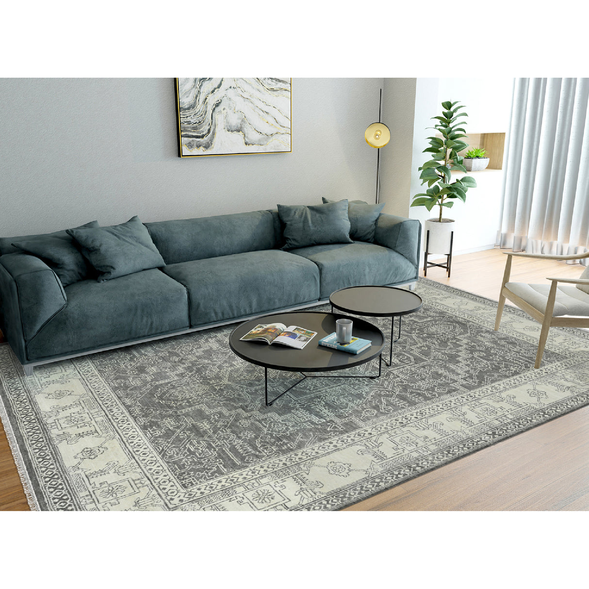 Amer Rugs NUI-4 Nuit Arabe Classic Bordered Area Rug