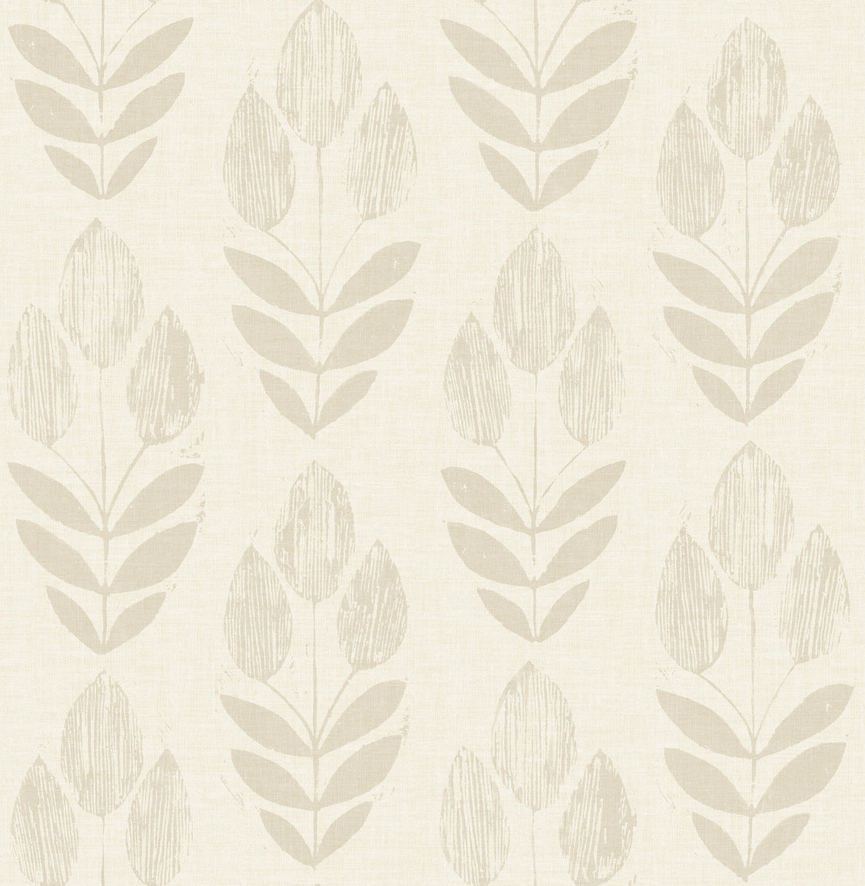 NuWallpaper NUS4302 Cream Folk Tulip Peel & Stick Wallpaper