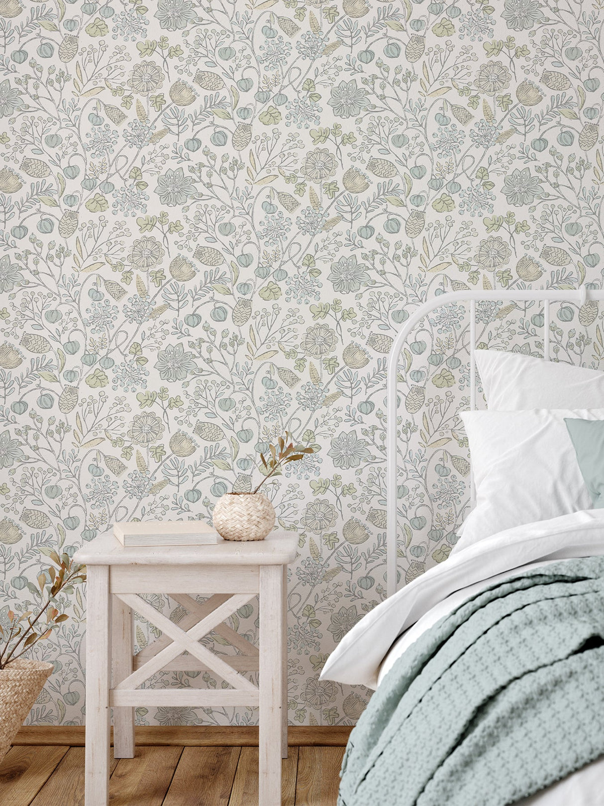 NuWallpaper NUS4307 Blue and Green Southern Trail Peel & Stick Wallpaper