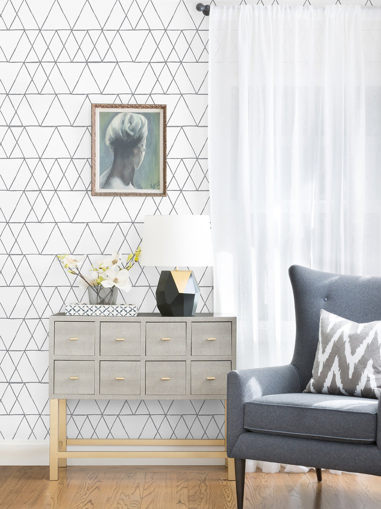 NuWallpaper NUS4380 Grey Harris Peel & Stick Wallpaper