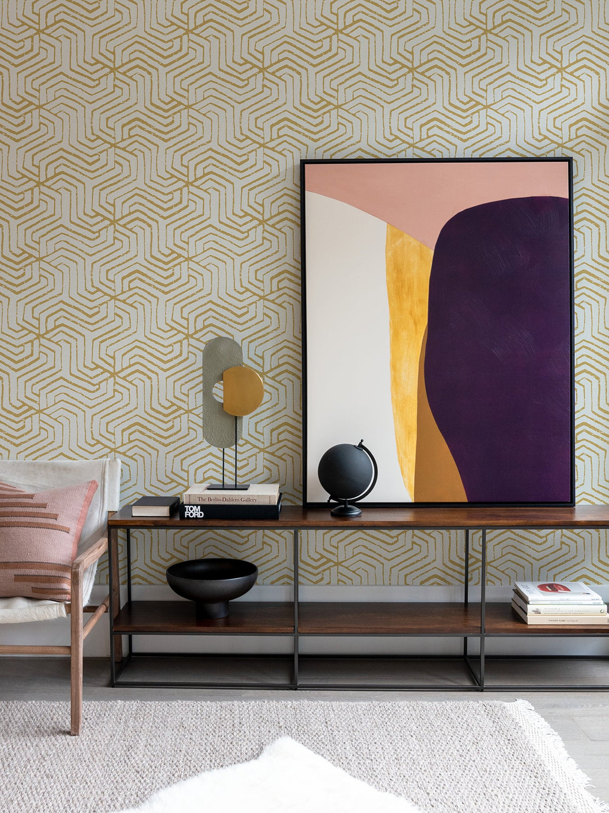 NuWallpaper NUS4392 Ochre Farrow Peel & Stick Wallpaper