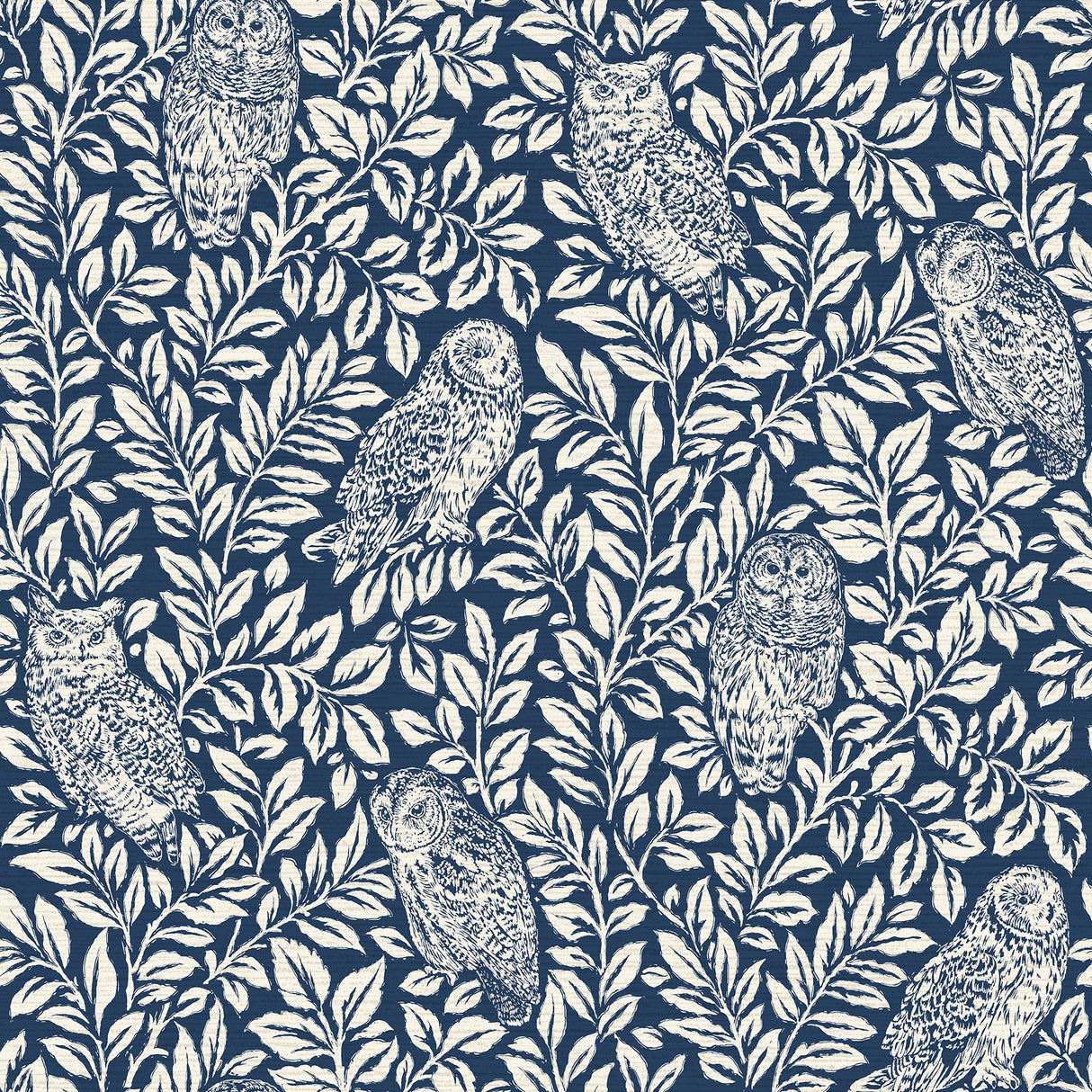 NuWallpaper NUS4394 Navy Sleepy Owls Peel & Stick Wallpaper