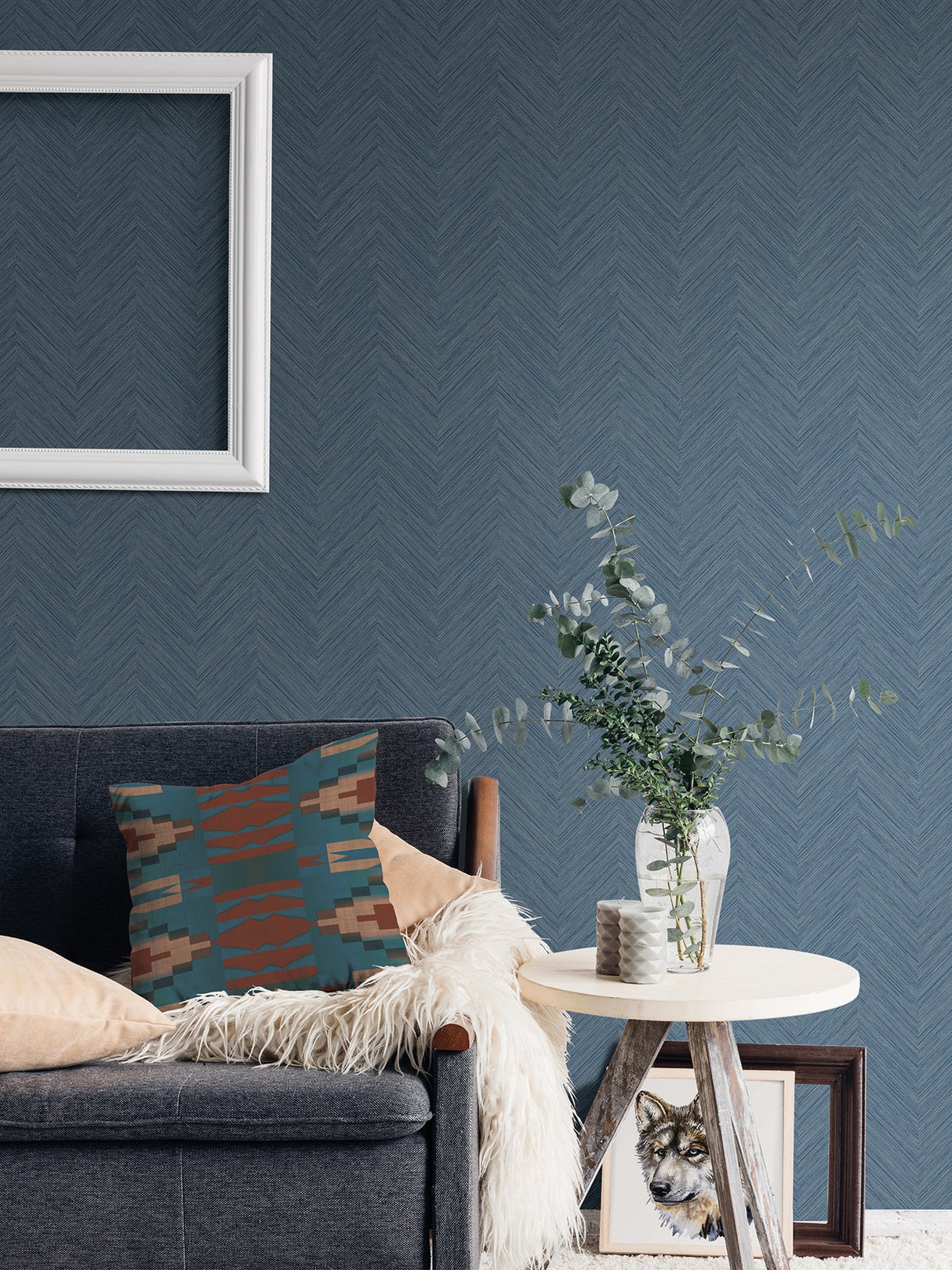 NuWallpaper NUS4399 Blue Sampson Peel & Stick Wallpaper