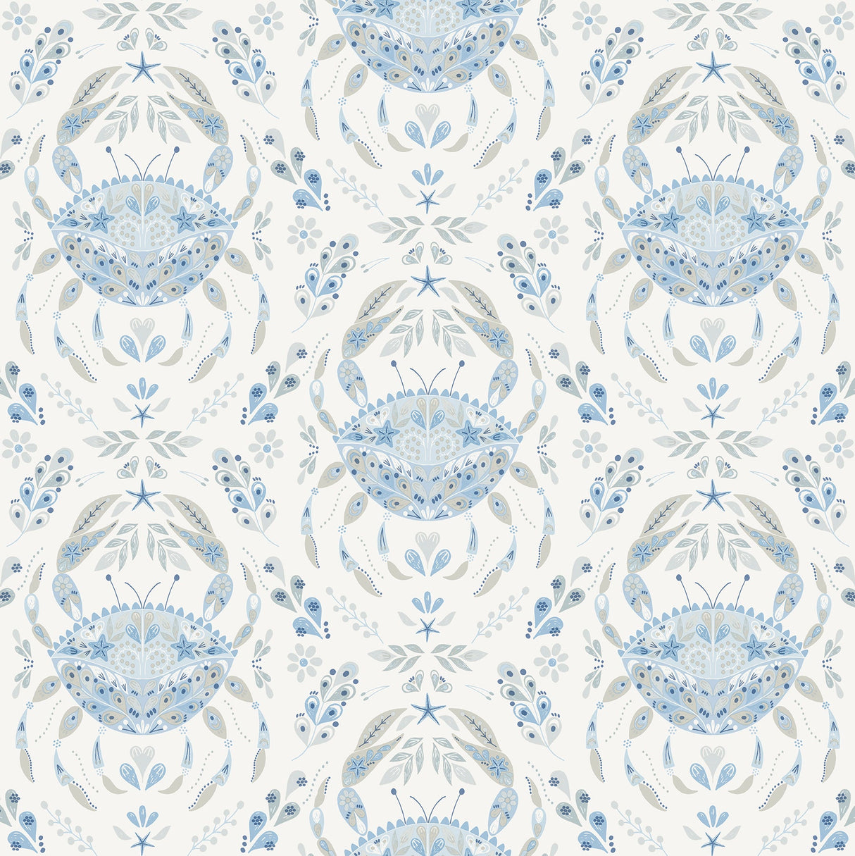 NuWallpaper NUS4447 Blue Shellby Peel & Stick Wallpaper