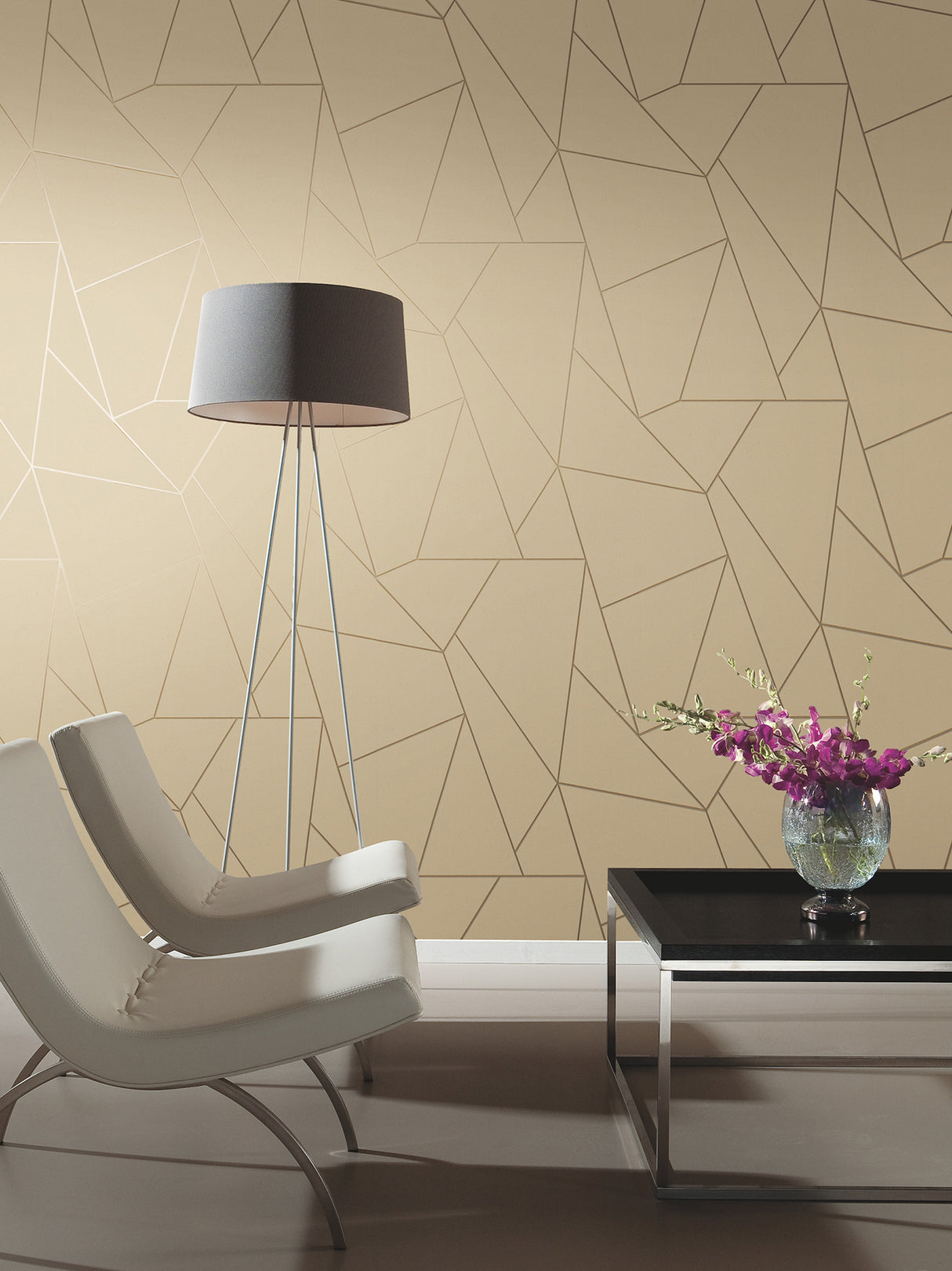 York NW3500 Nazca Almond & Gold Wallpaper