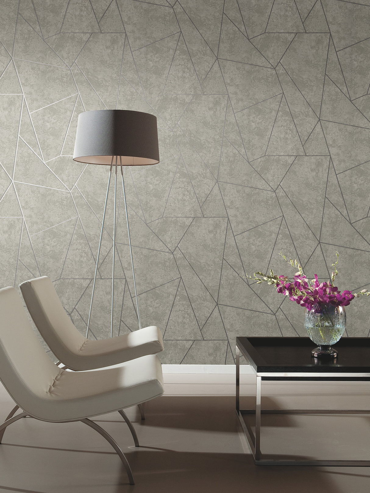York NW3503 Nazca Light Grey & Silver Wallpaper