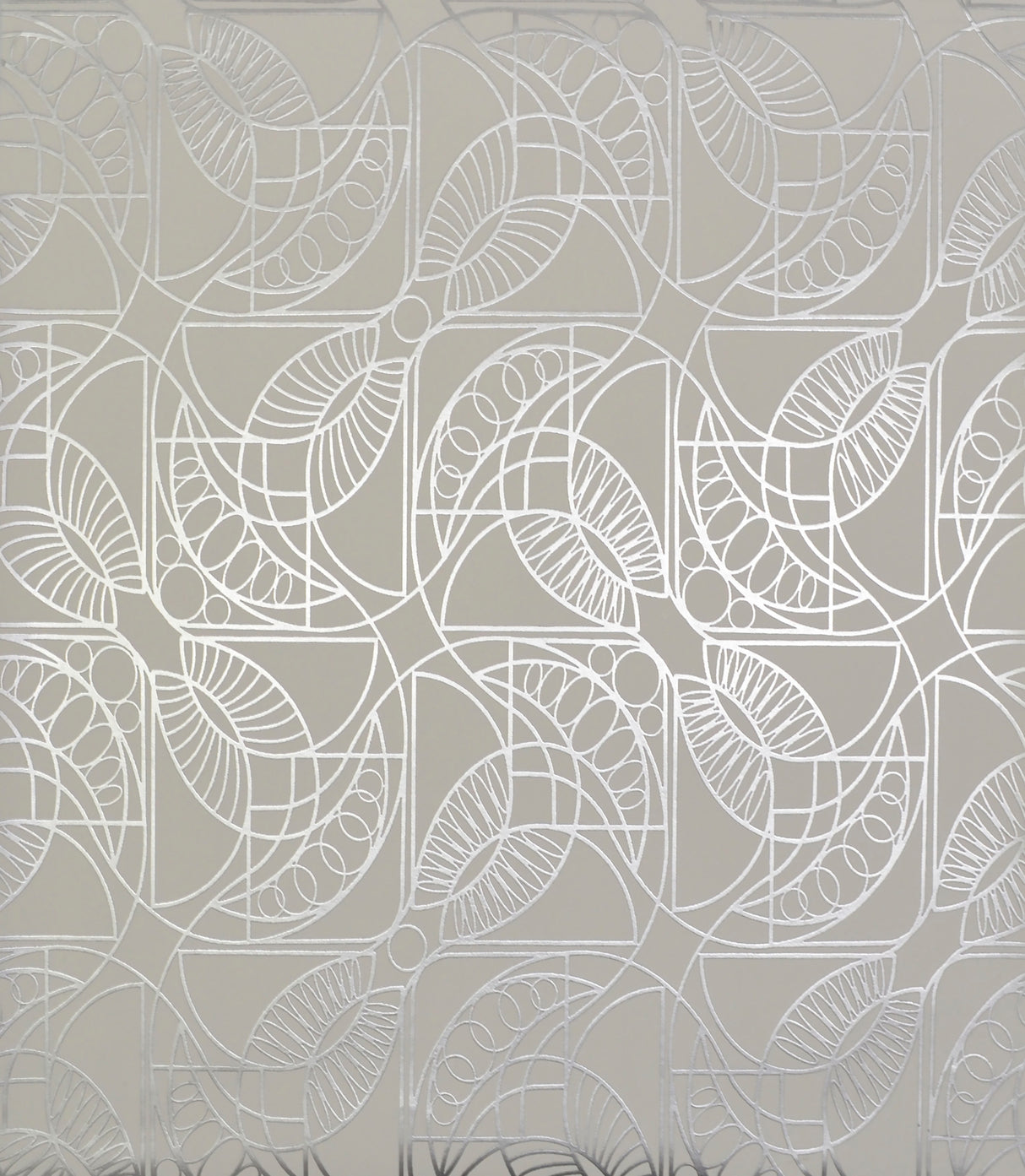 York NW3524 Cartouche White & Silver Wallpaper