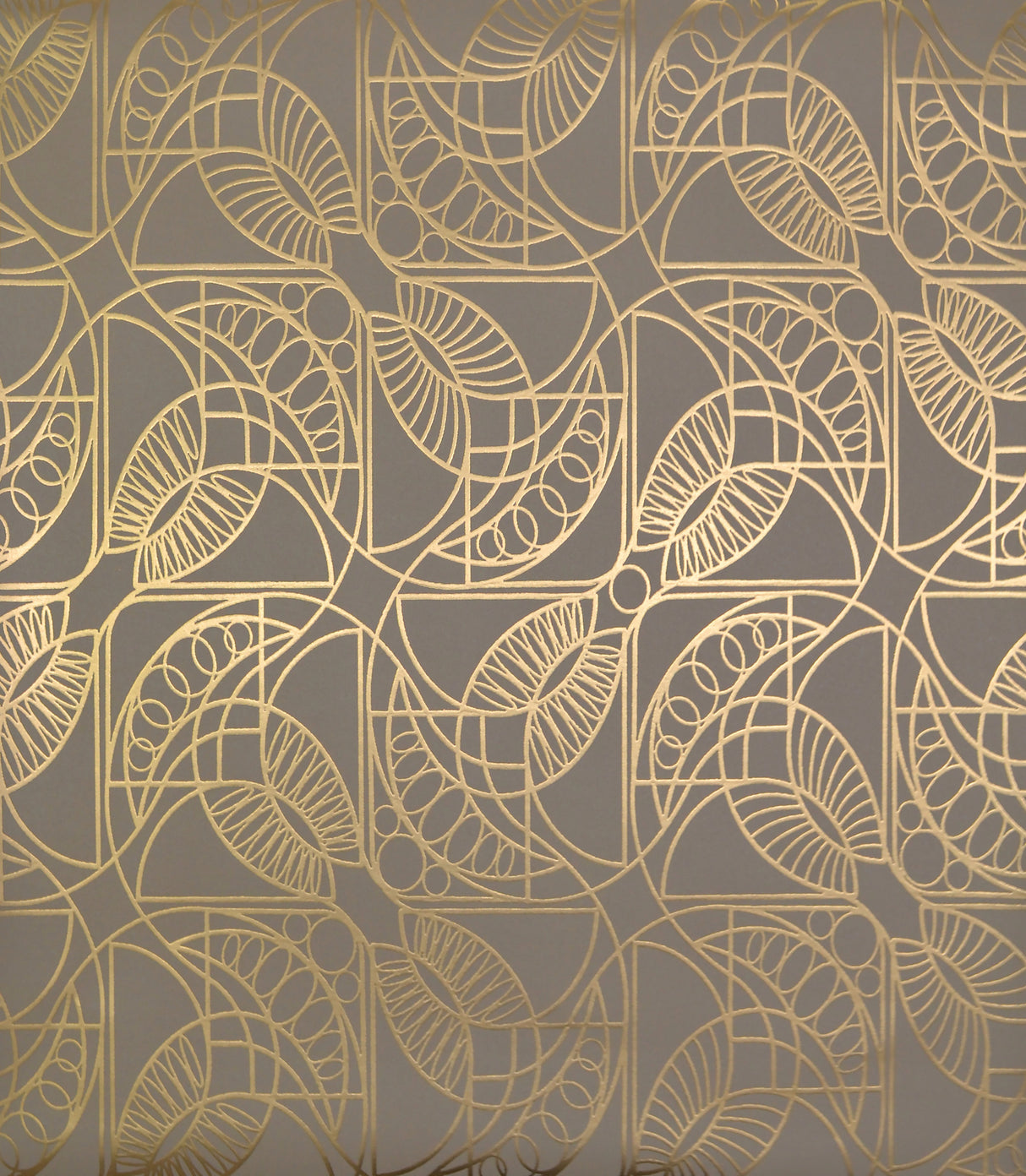 York NW3526 Cartouche Khaki & Gold Wallpaper