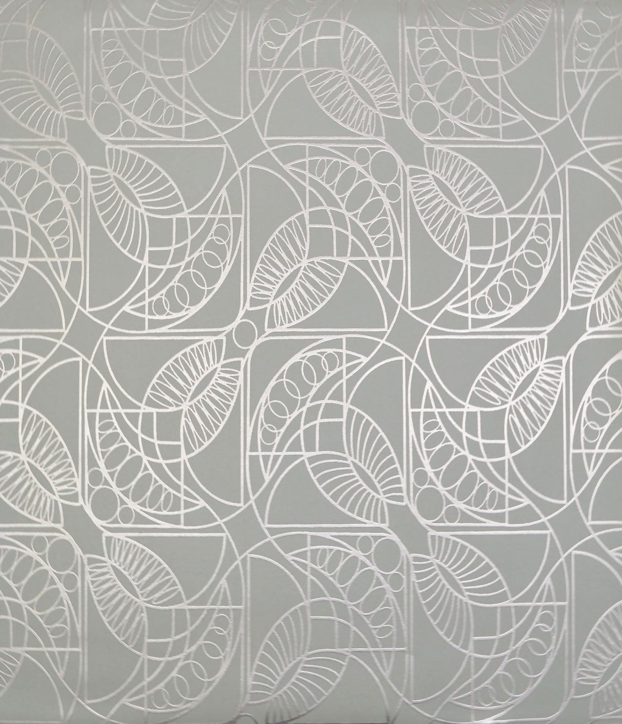 York NW3527 Cartouche Blue & Silver Wallpaper