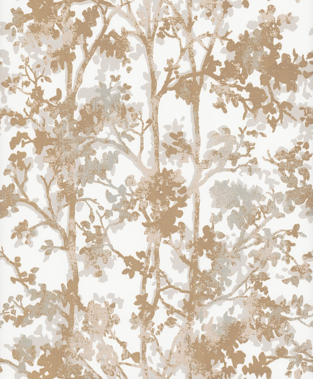 York NW3583 Shimmering Foliage White & Gold Wallpaper