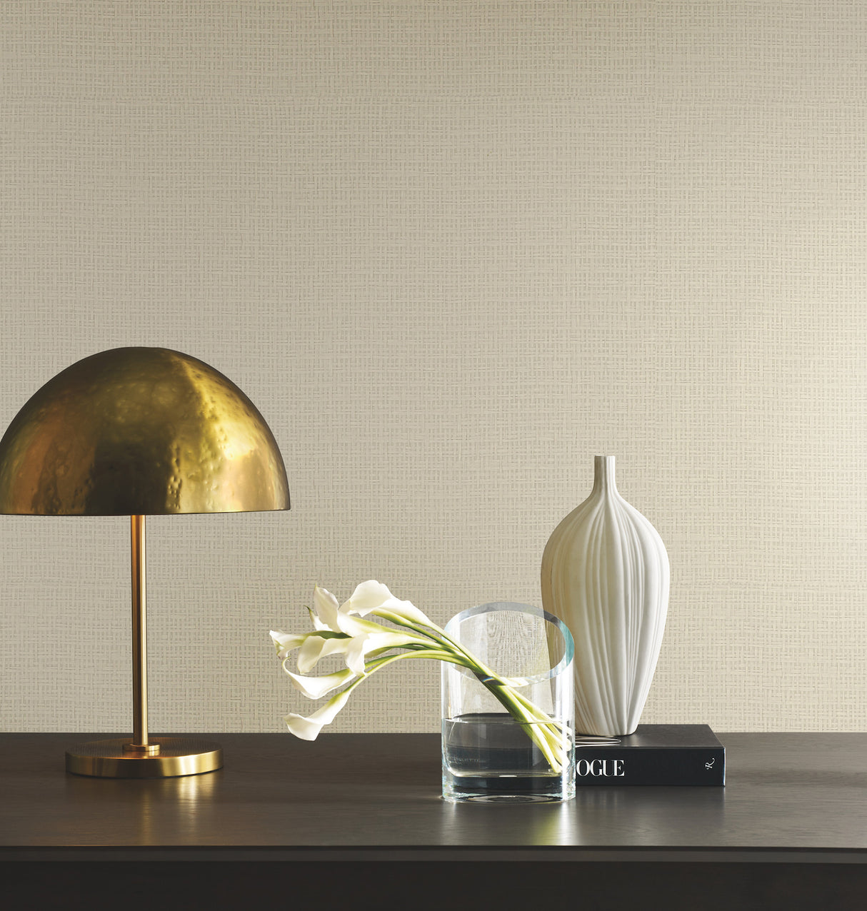 York OG0526GV Tatami Weave Natural Cream Wallpaper