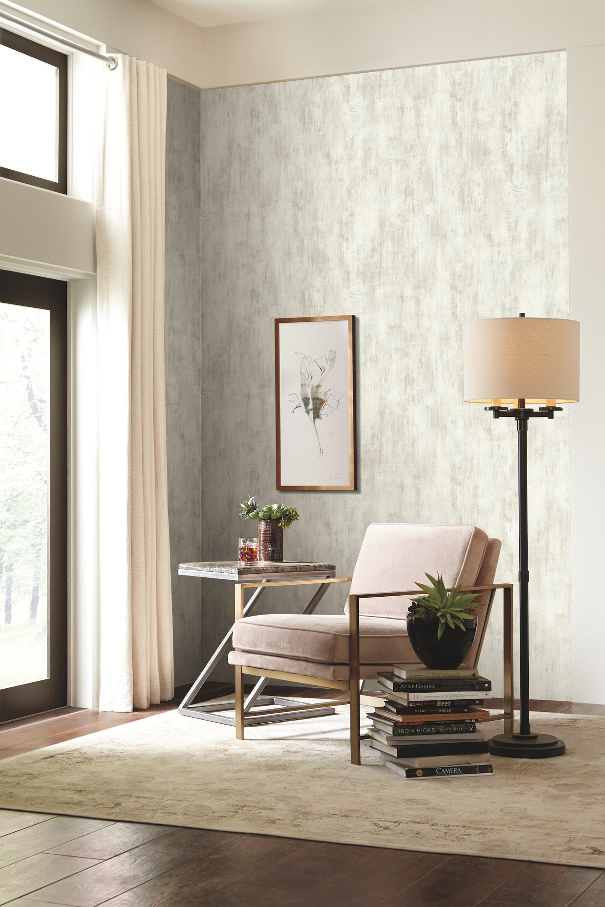 York OG0576 Concrete Patina White & Neutral Wallpaper