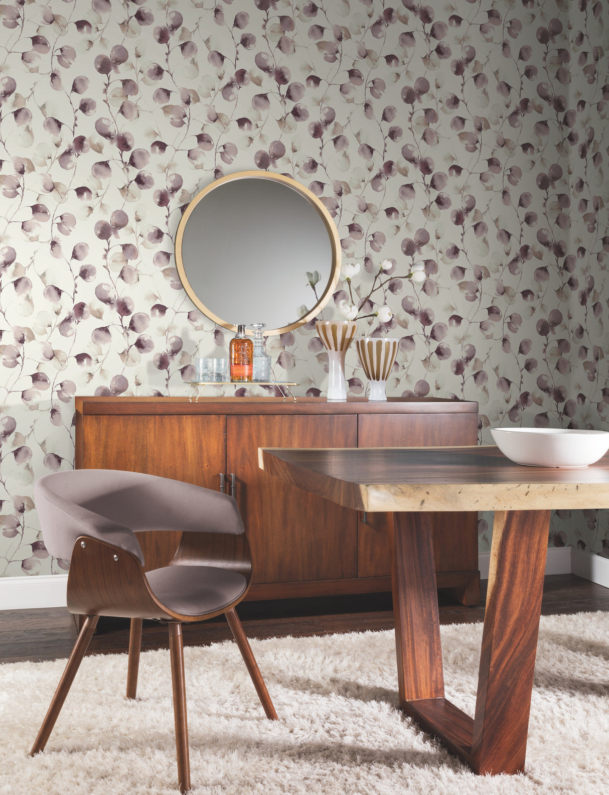 York OG0592 Eucalpytus Trail Mulberry Wallpaper