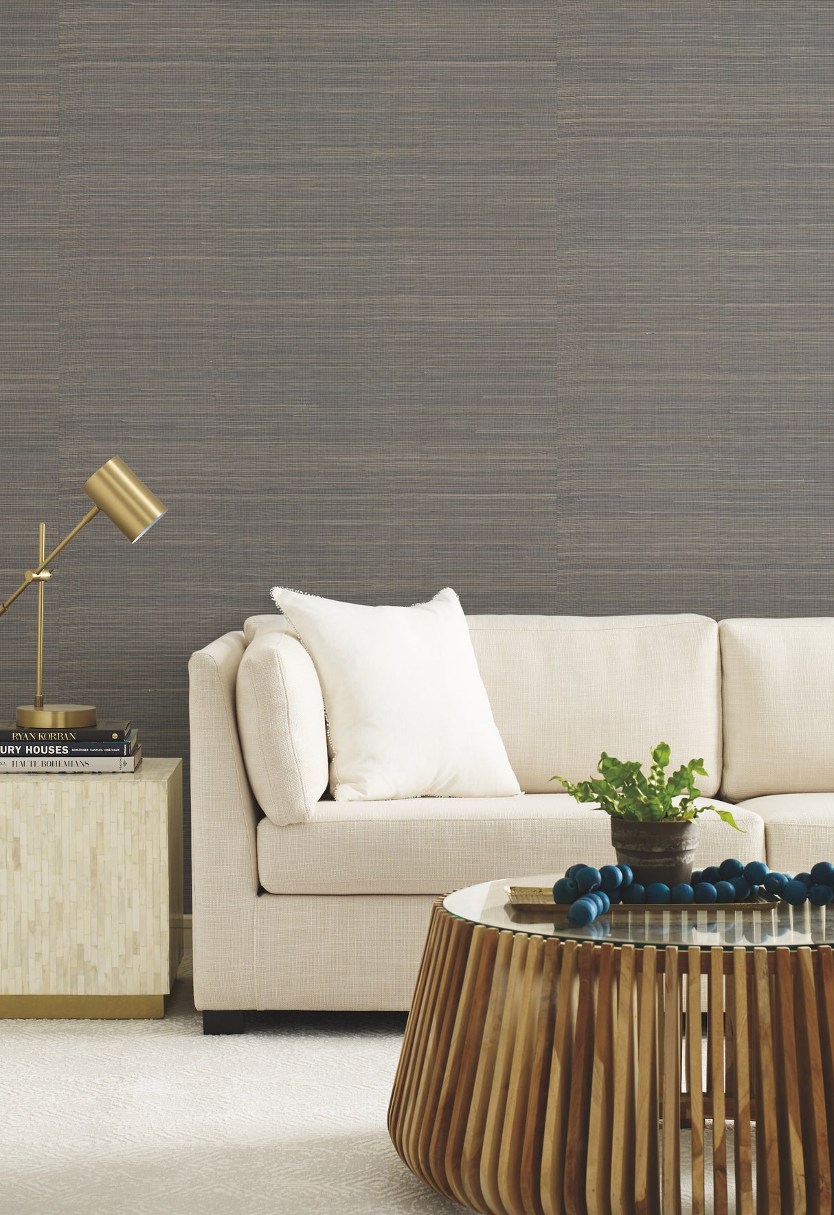 York OG0624 Abaca Weave Charcoal Wallpaper