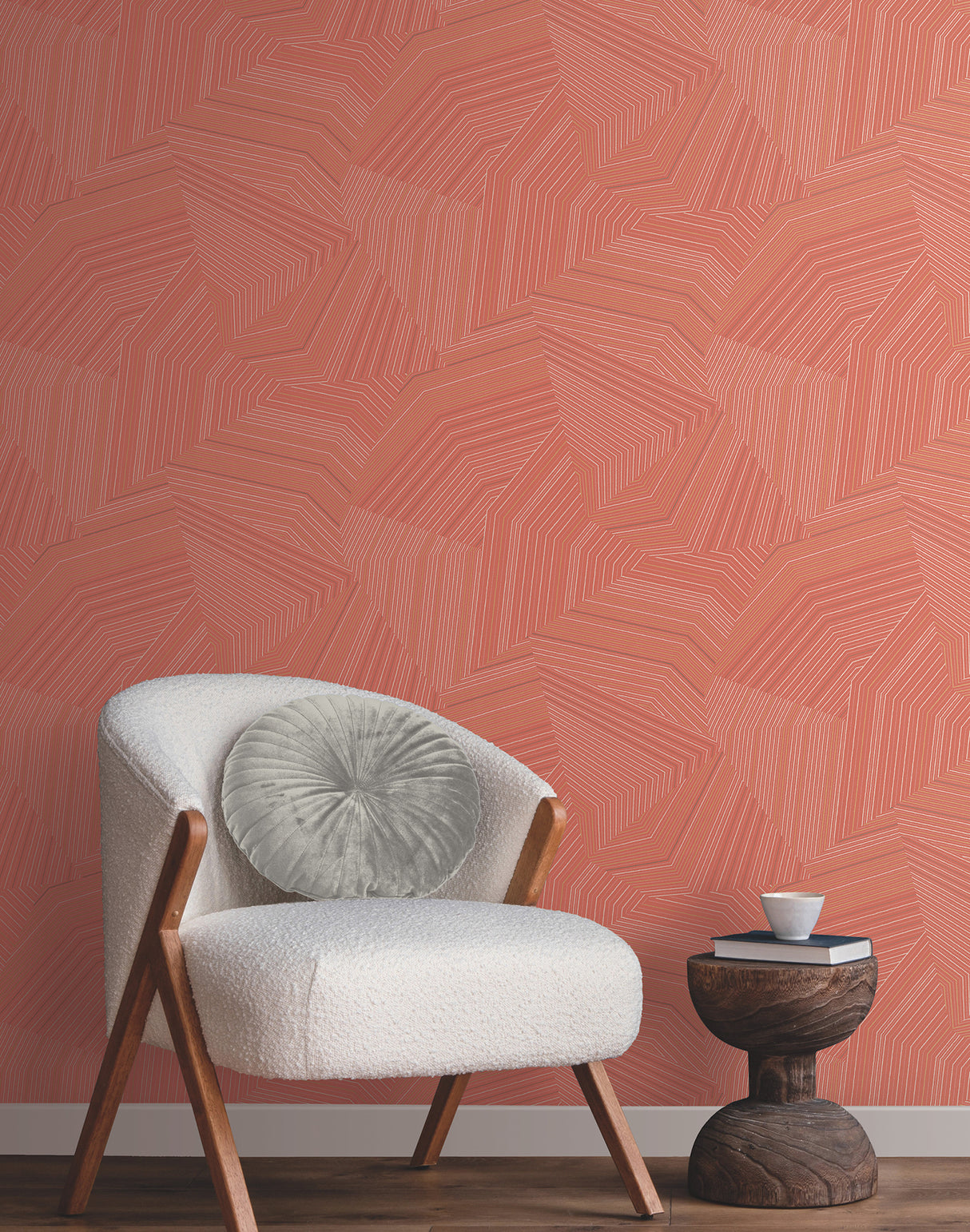 York OI0611 Dotted Maze Desert Red Wallpaper