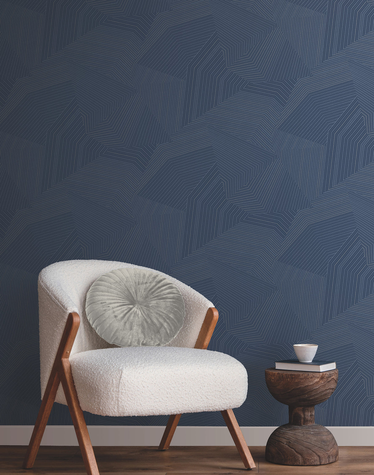 York OI0616 Dotted Maze Navy Wallpaper
