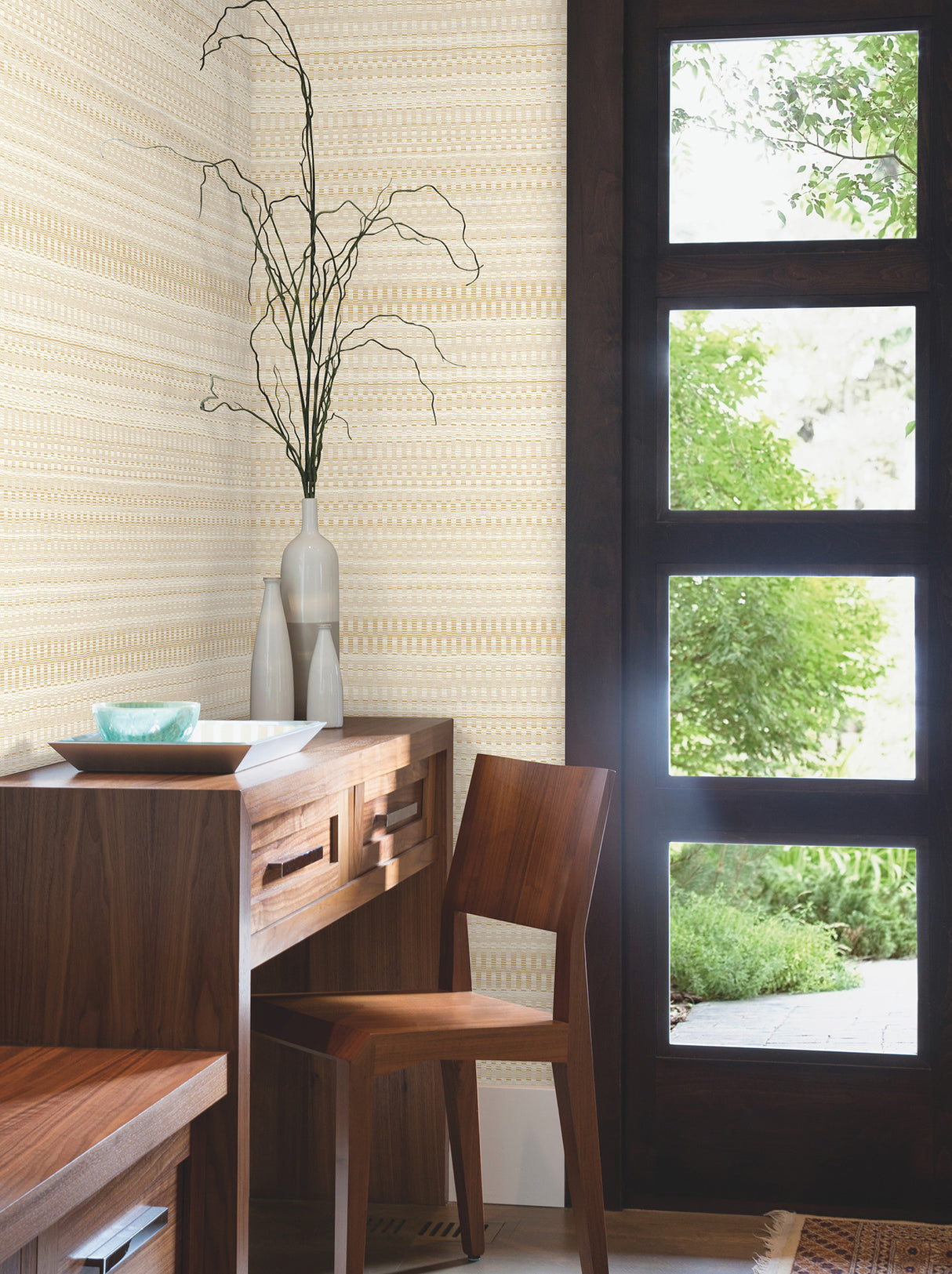 York OI0621 Tapestry Stitch Mustard Wallpaper