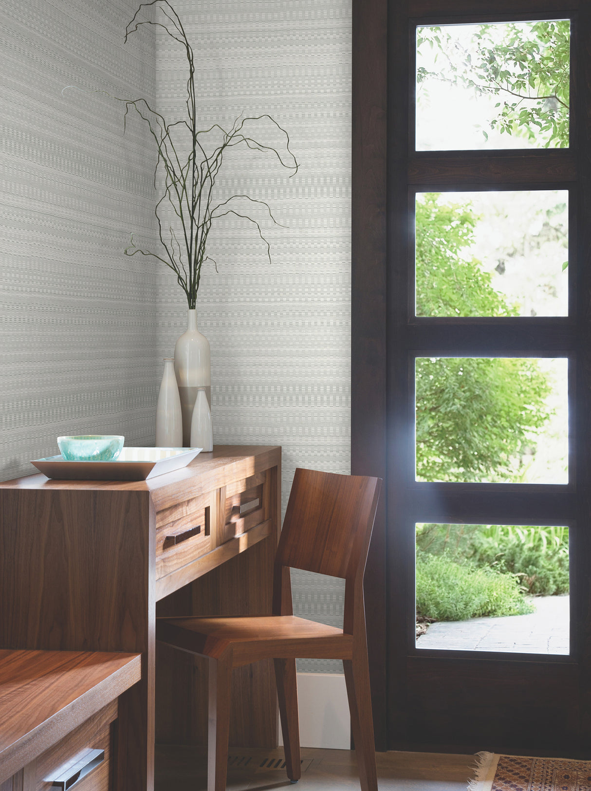 York OI0623 Tapestry Stitch Grey Wallpaper