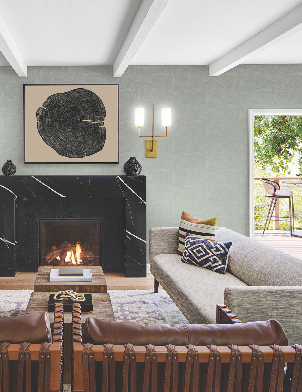 York OI0631 Wicker Dot Sage Wallpaper