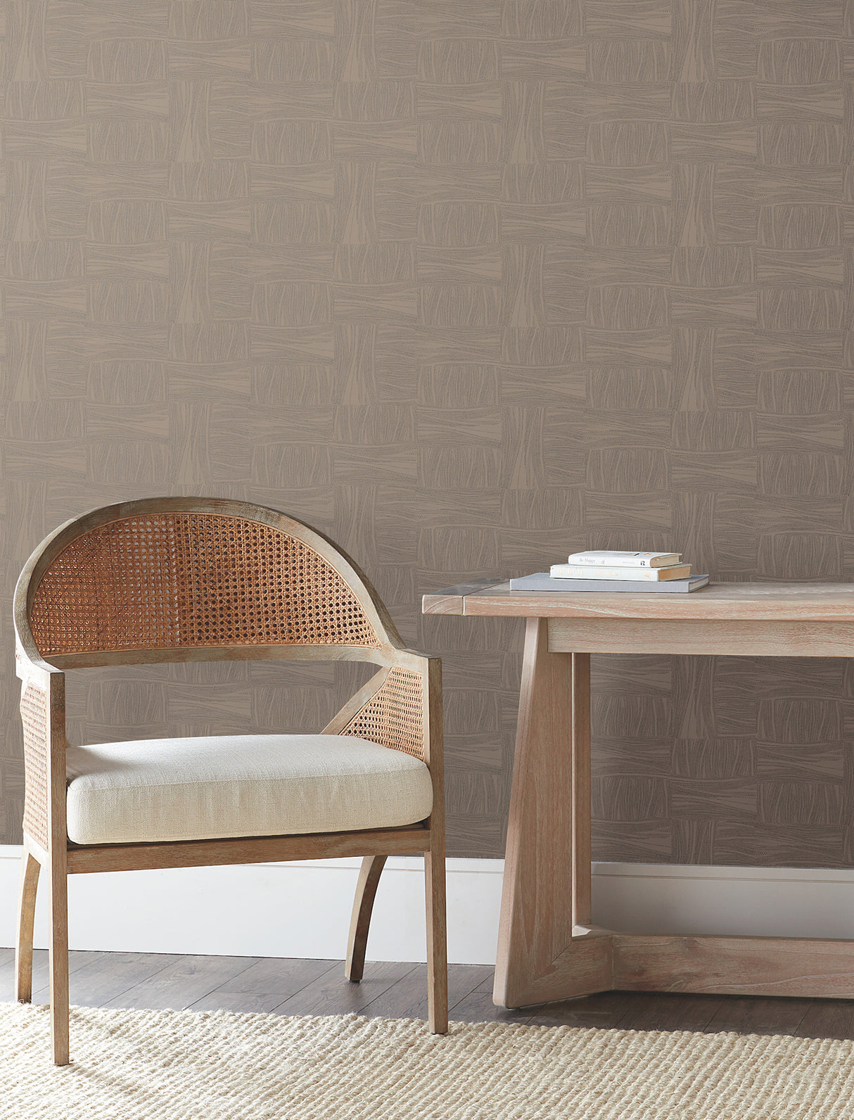 York OI0632 Wicker Dot Mocha Wallpaper