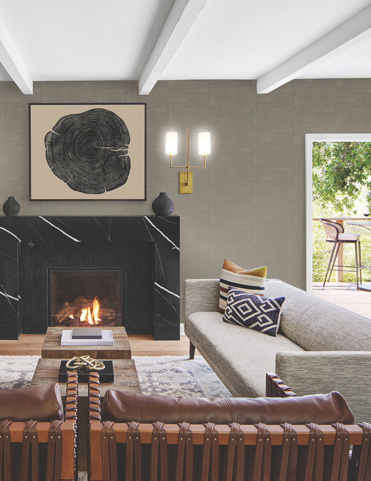 York OI0632 Wicker Dot Mocha Wallpaper