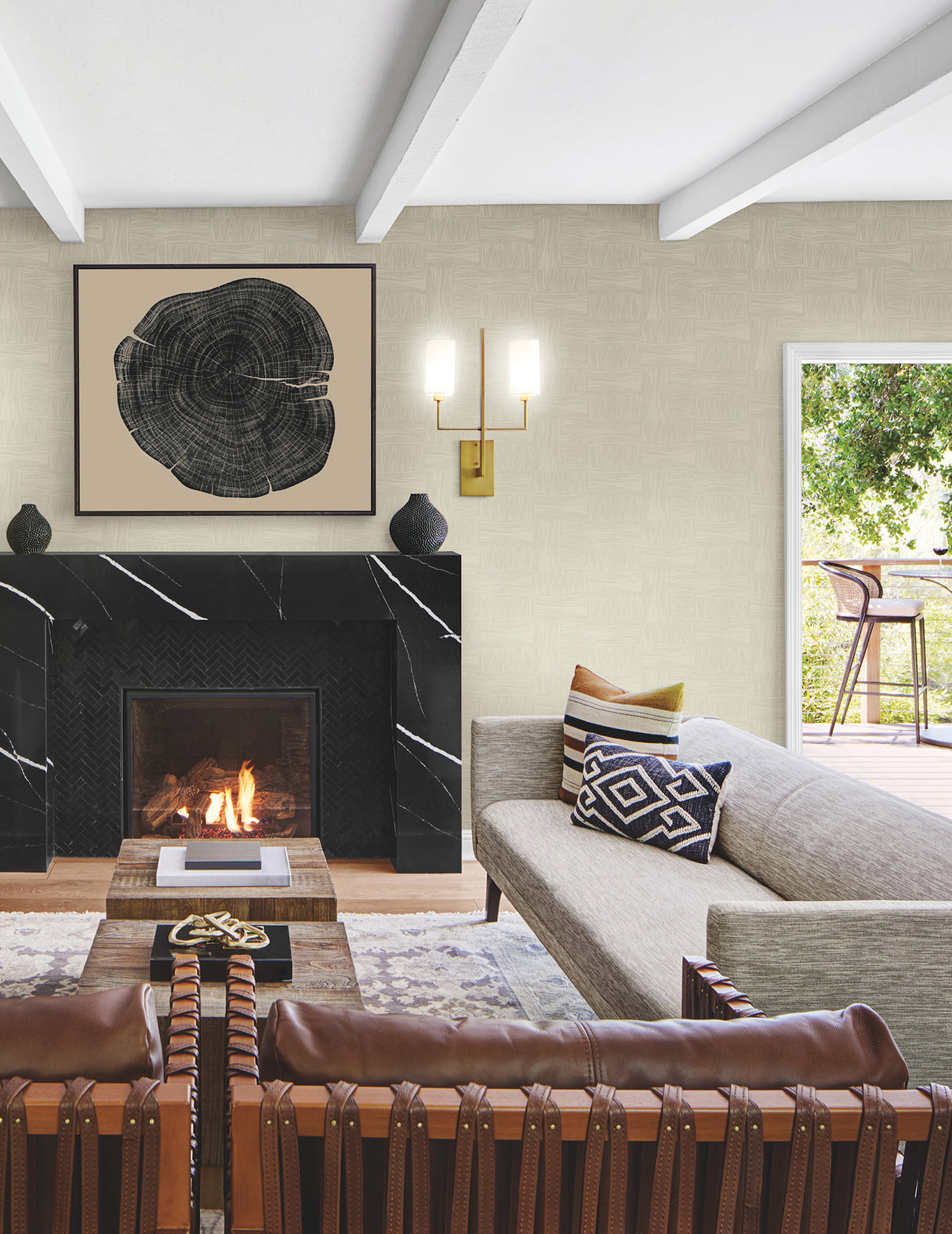 York OI0633 Wicker Dot Light Taupe Wallpaper