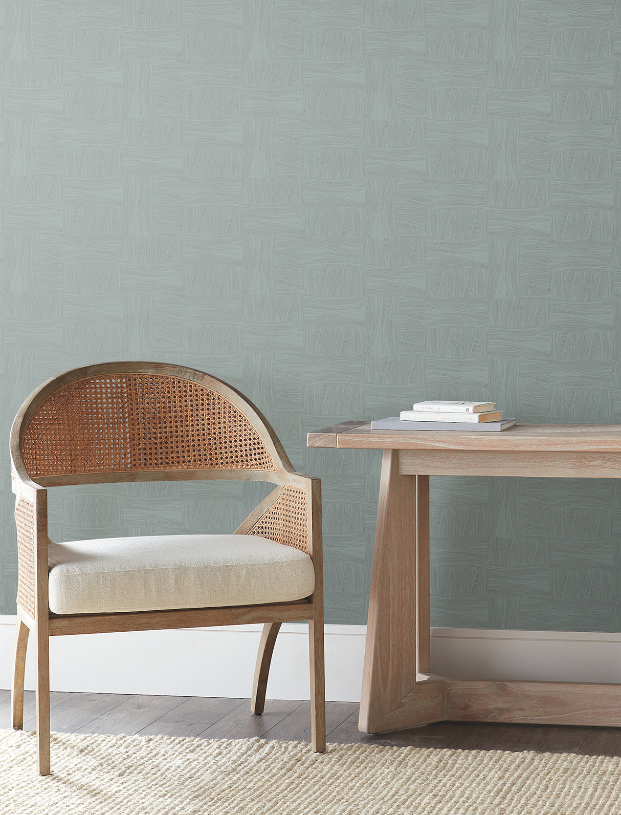 York OI0634 Wicker Dot Slate Blue Wallpaper