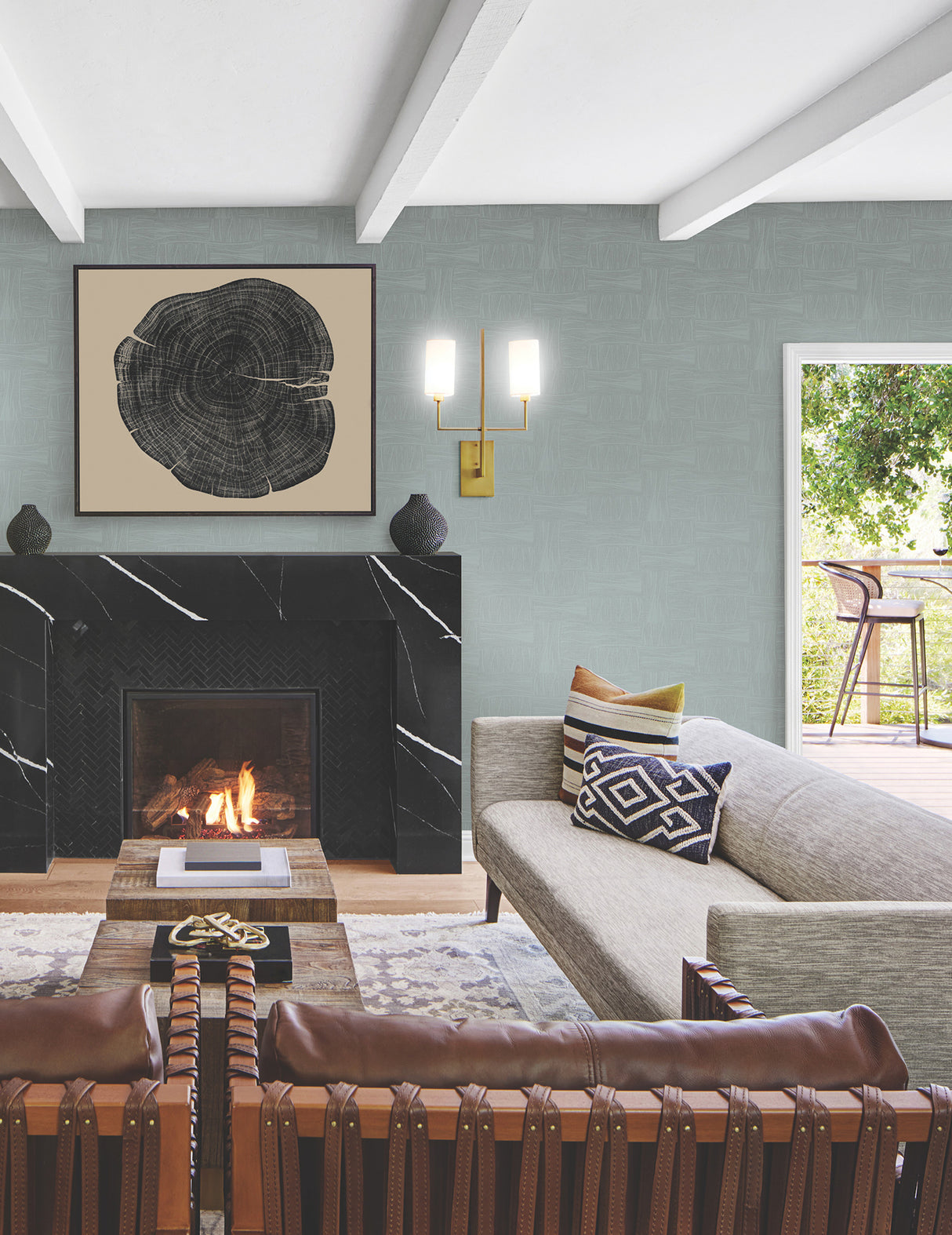 York OI0634 Wicker Dot Slate Blue Wallpaper