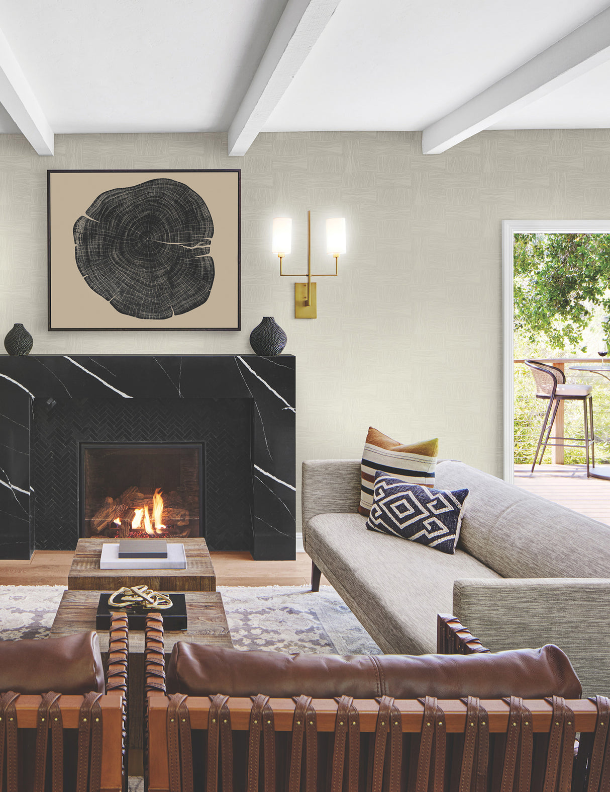 York OI0635 Wicker Dot Beige Wallpaper