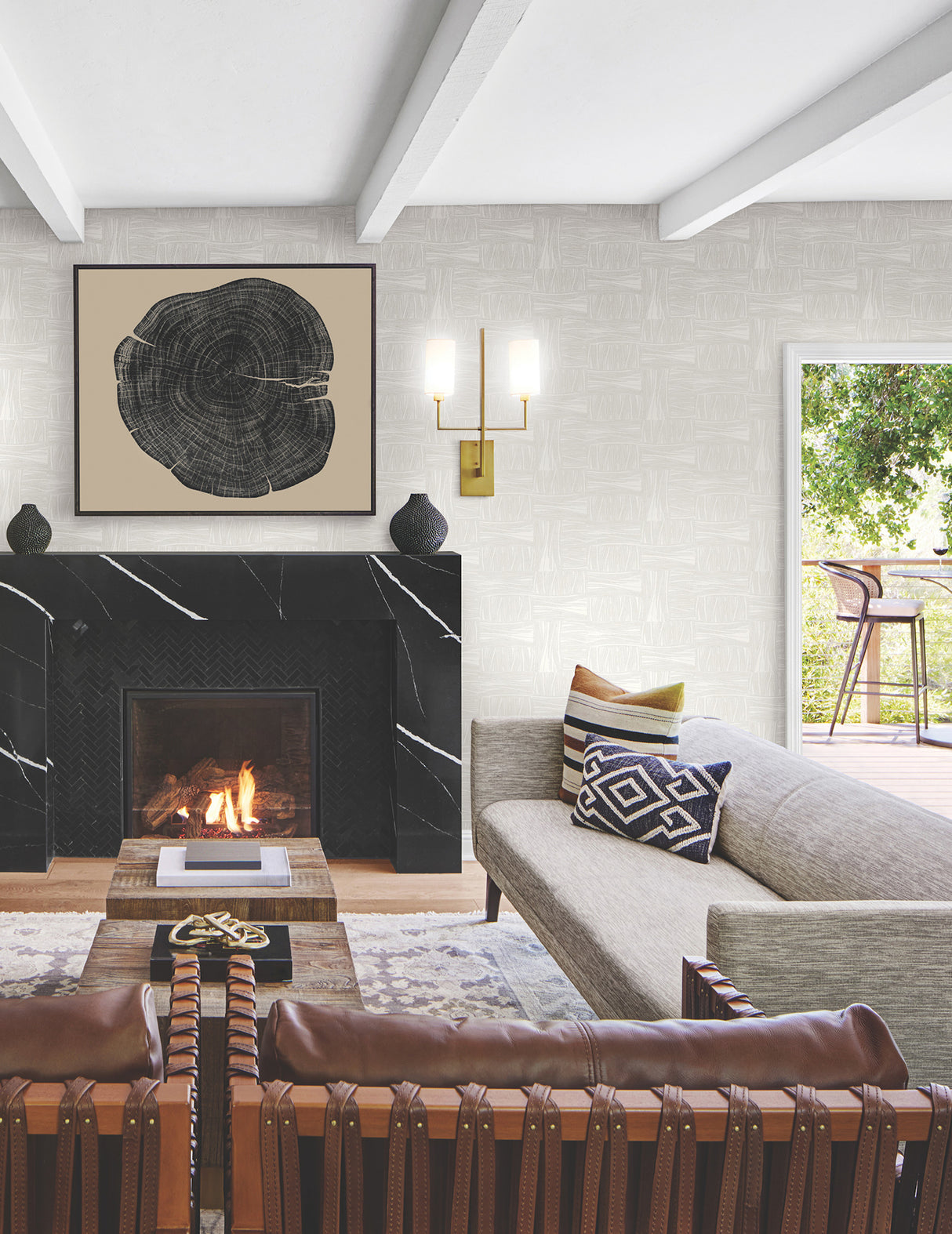 York OI0636 Wicker Dot Ivory Wallpaper