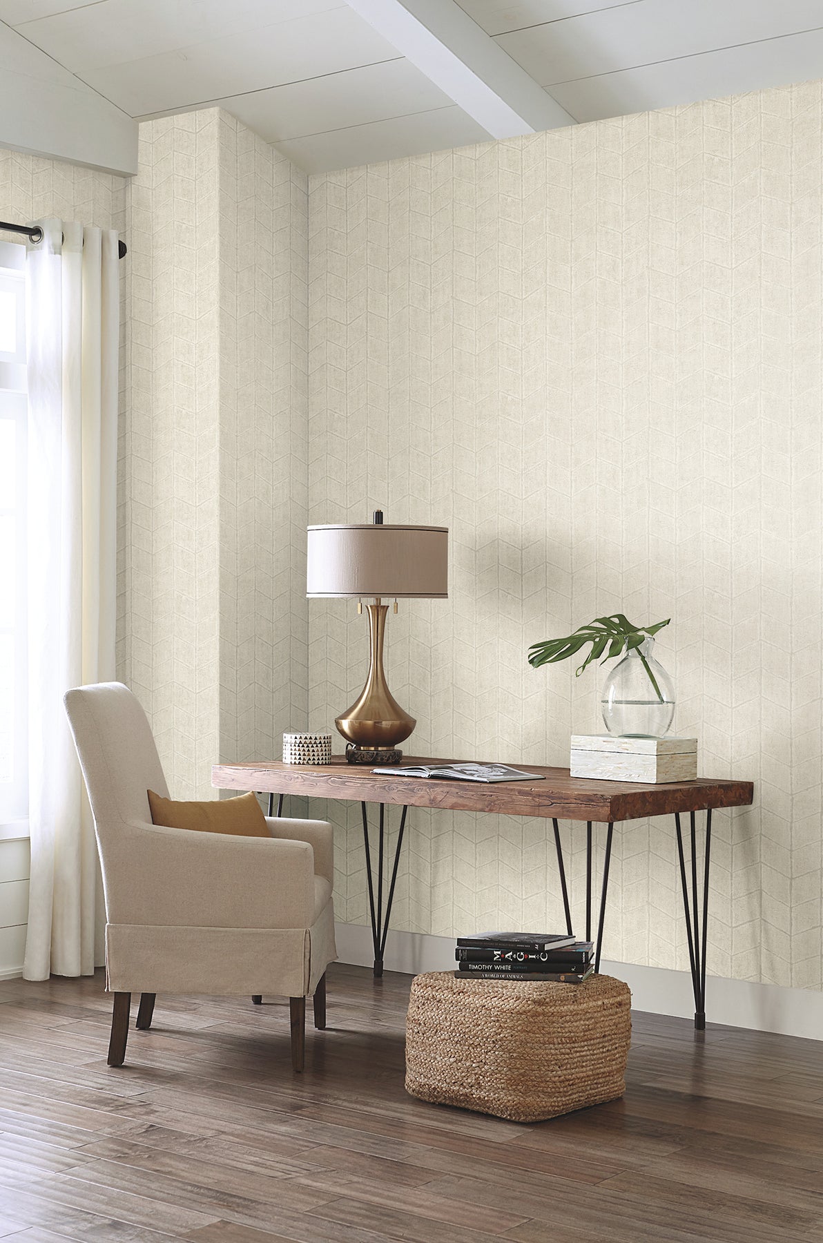 York OI0642 Flatiron Geometric Oyster Wallpaper