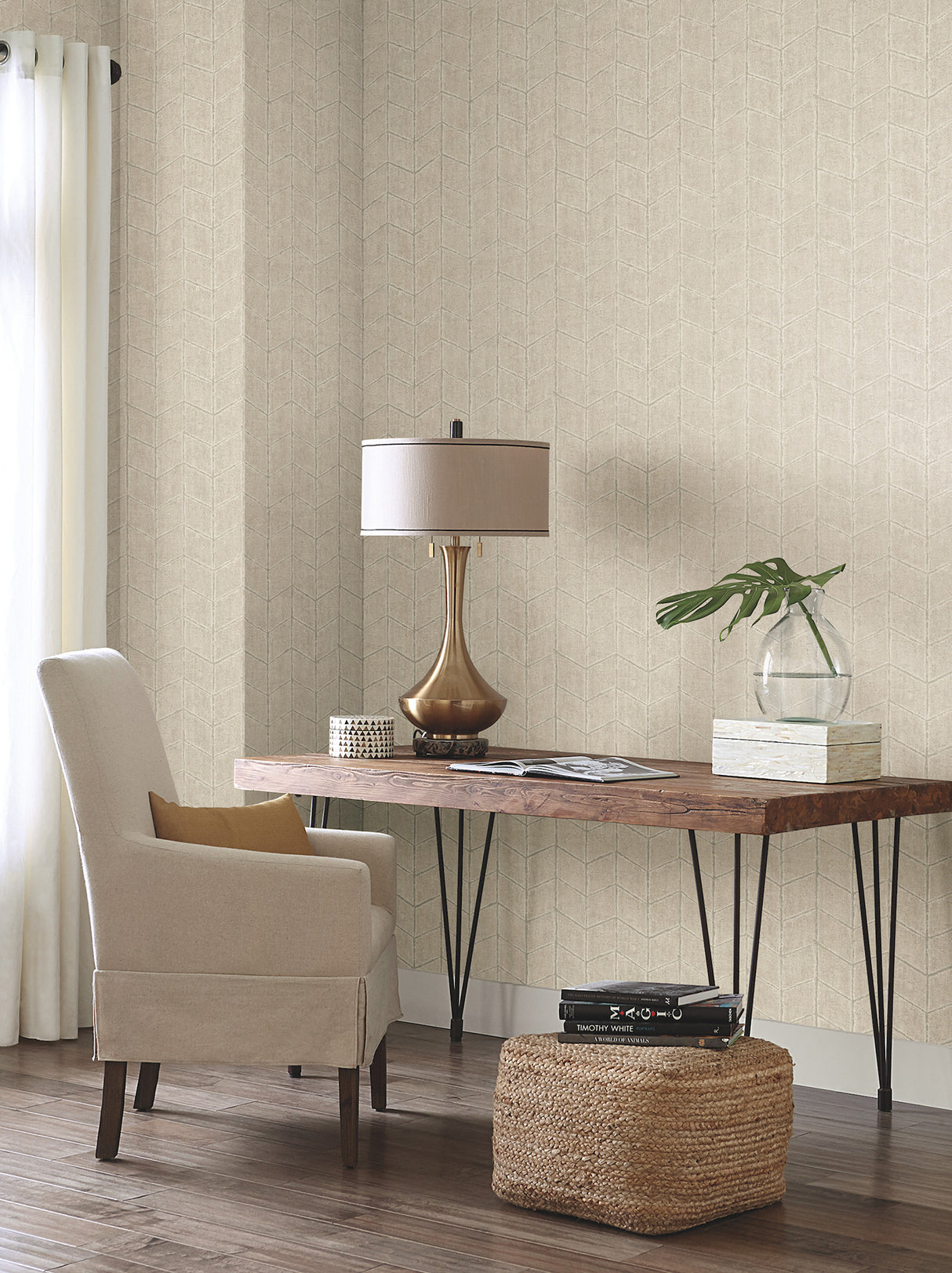York OI0643 Flatiron Geometric Taupe Wallpaper