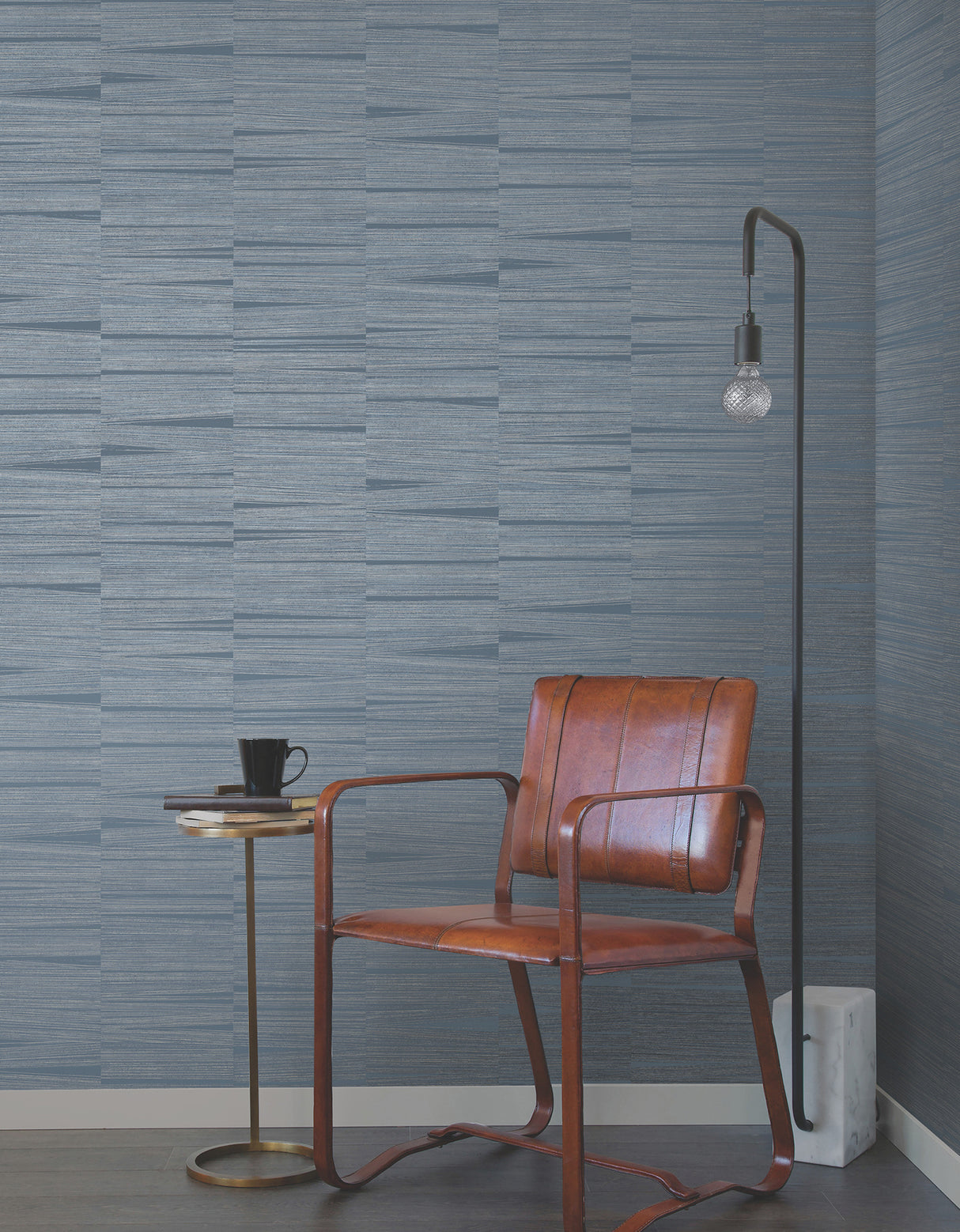 York OI0663 Line Stripe Indigo Wallpaper