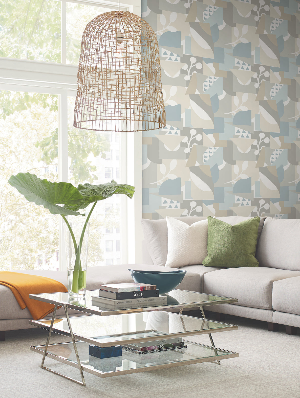 York OI0673 Cut Outs Sky Blue Wallpaper