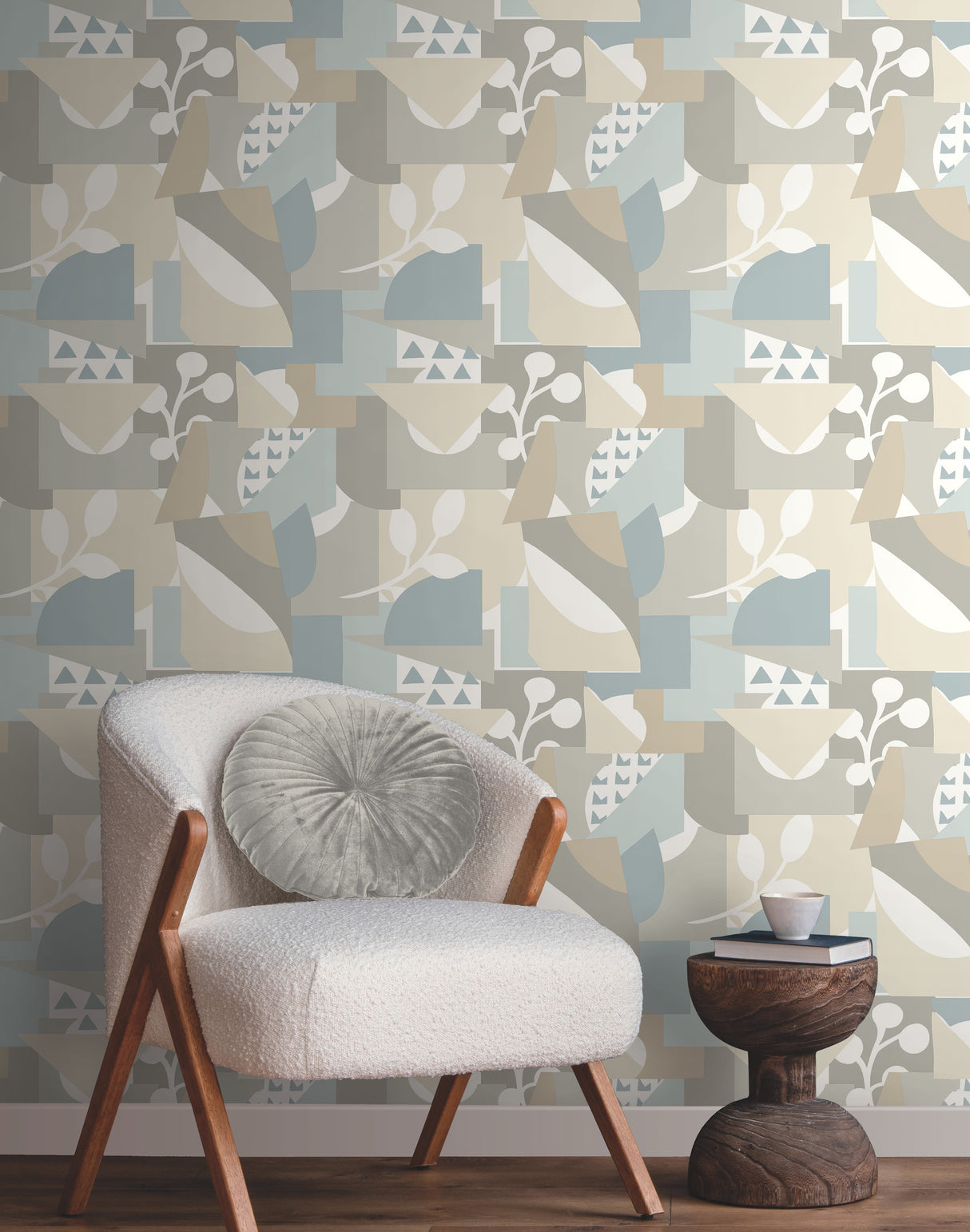 York OI0673 Cut Outs Sky Blue Wallpaper