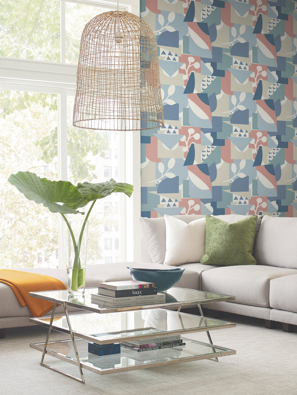 York OI0674 Cut Outs Blue Wallpaper