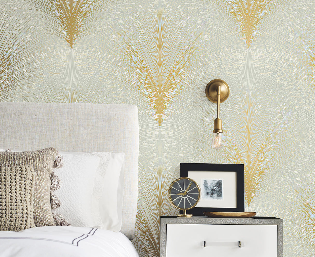 York OI0682 Papyrus Plume Sage Wallpaper