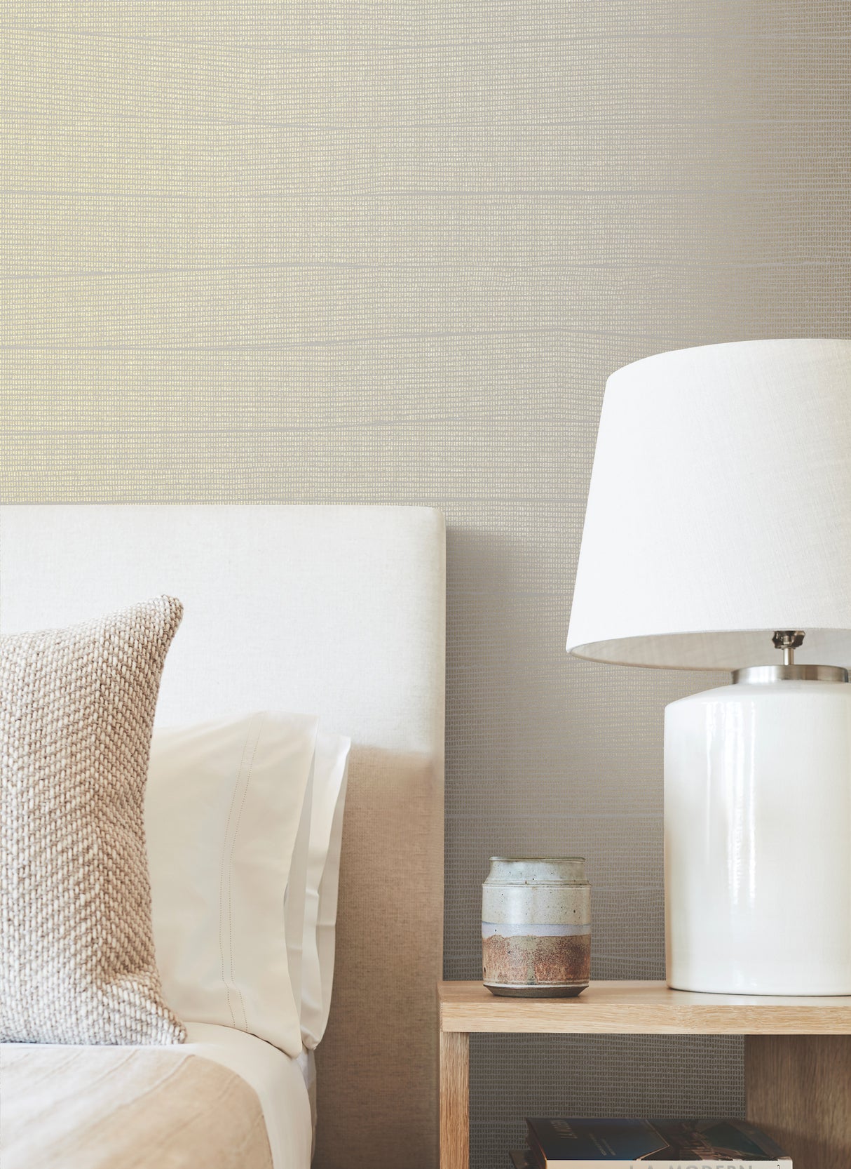 York OI0692 Natural Grid Grey Wallpaper