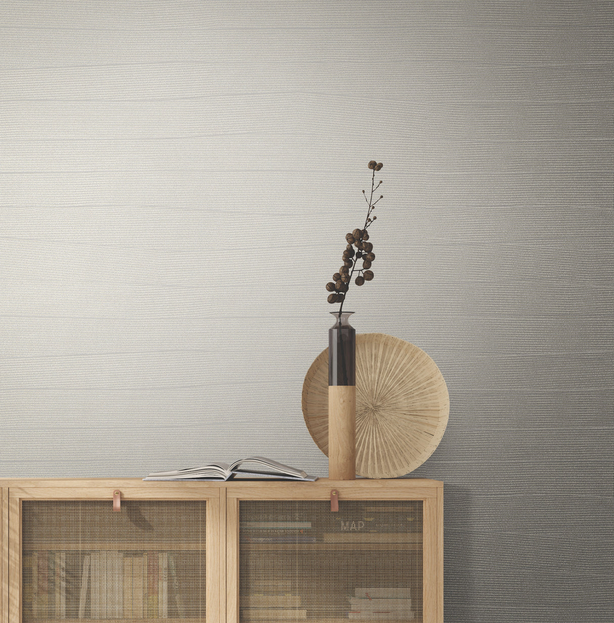 York OI0692 Natural Grid Grey Wallpaper