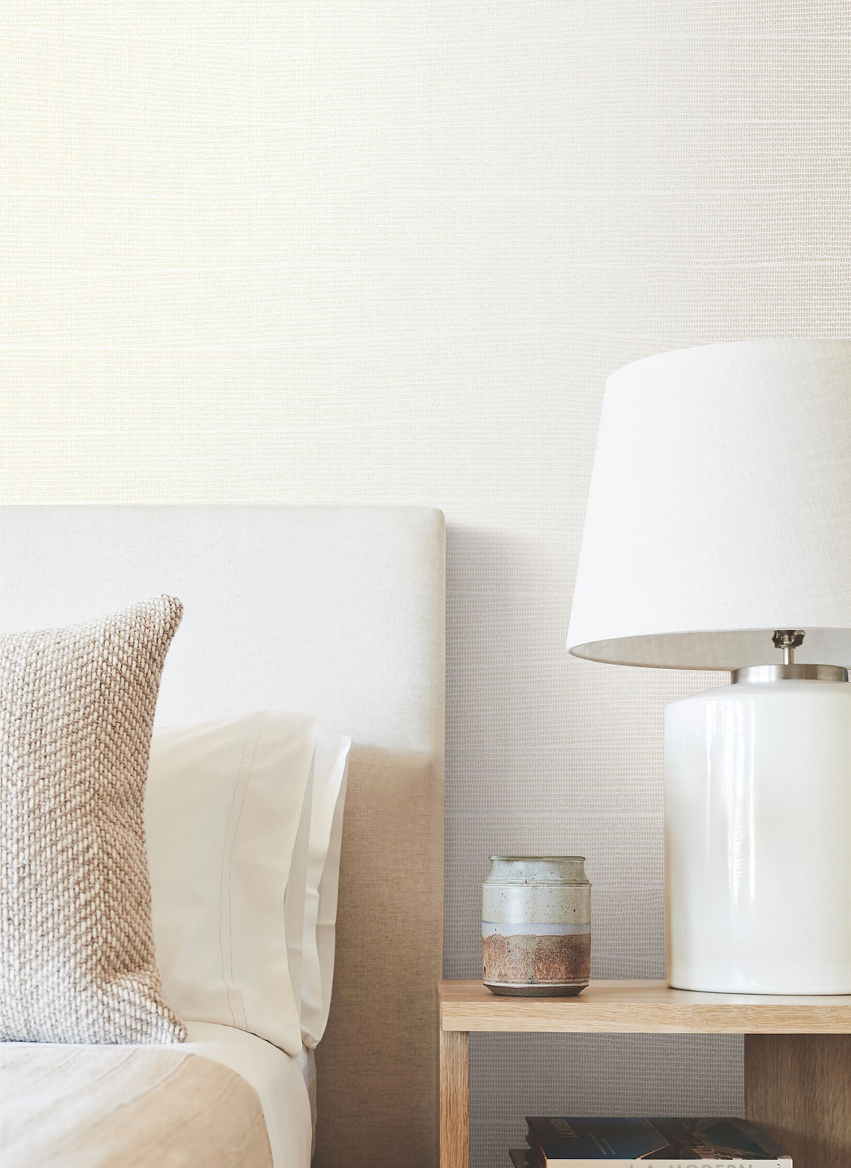 York OI0697 Natural Grid White Pearl Wallpaper