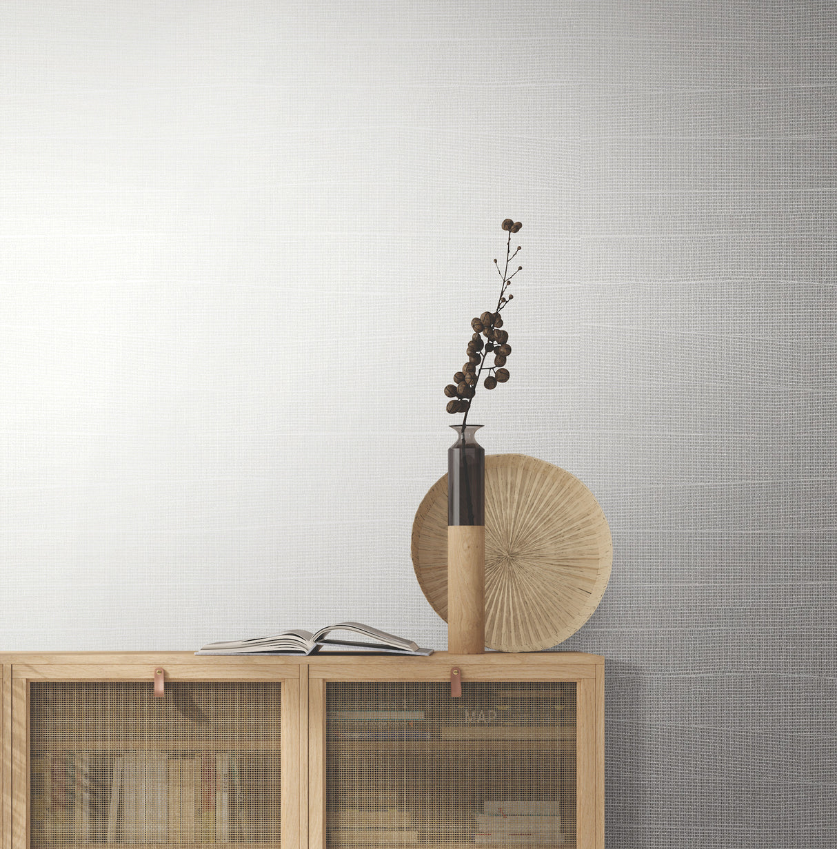 York OI0697 Natural Grid White Pearl Wallpaper