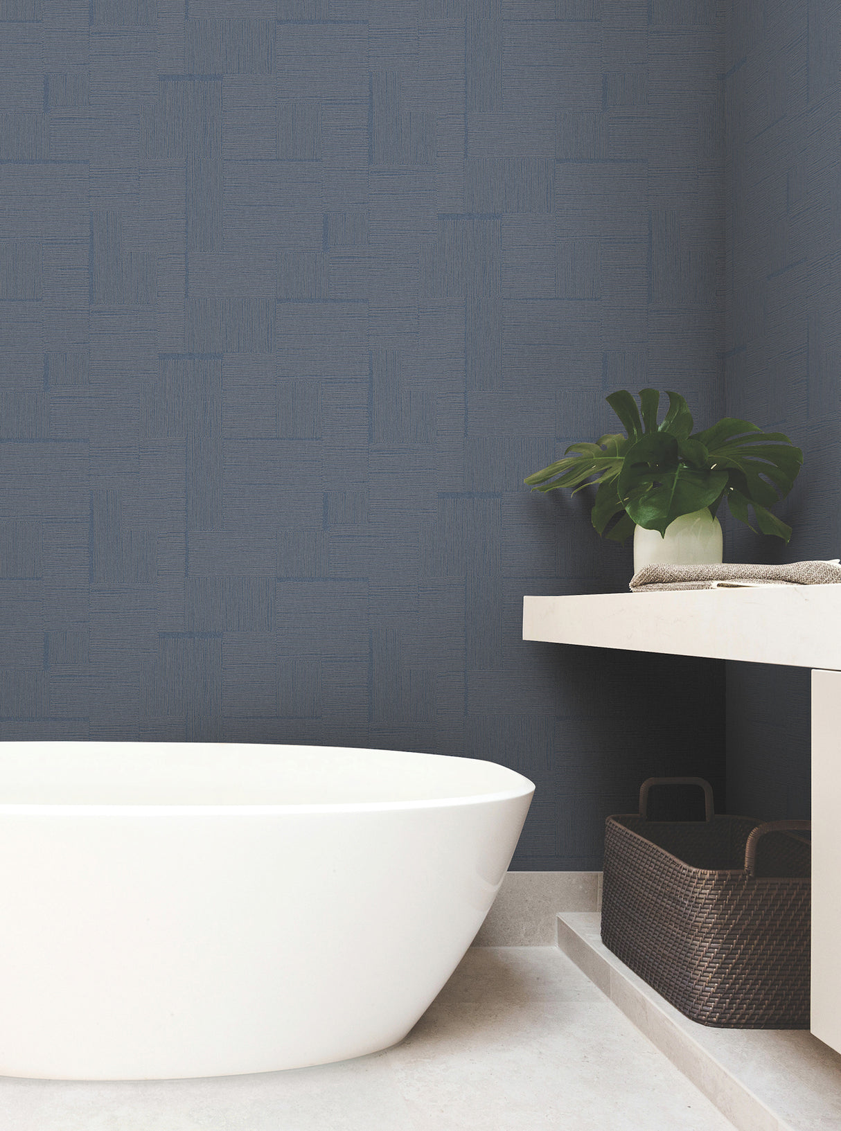 York OI0706 Contour Navy Wallpaper