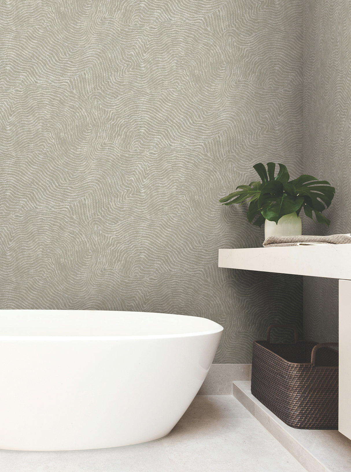 York OI0712 Modern Wood Taupe Wallpaper