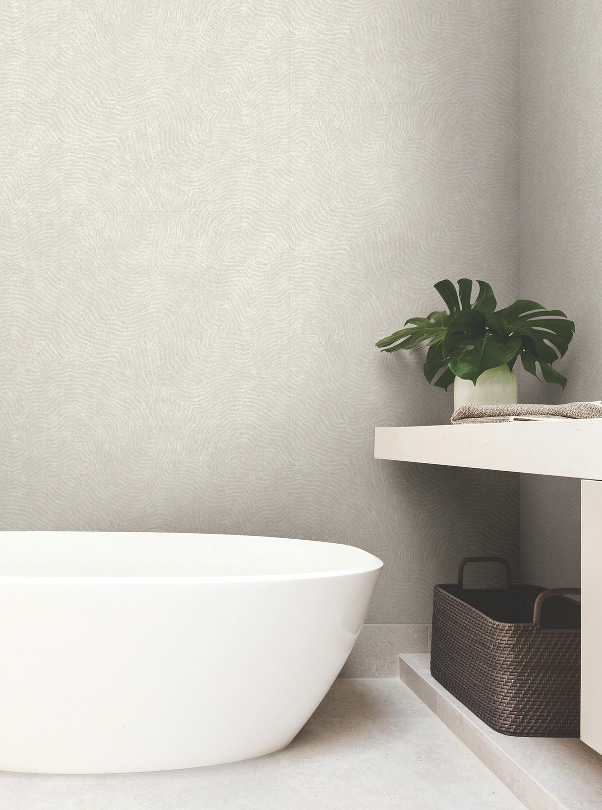 York OI0713 Modern Wood White Wallpaper