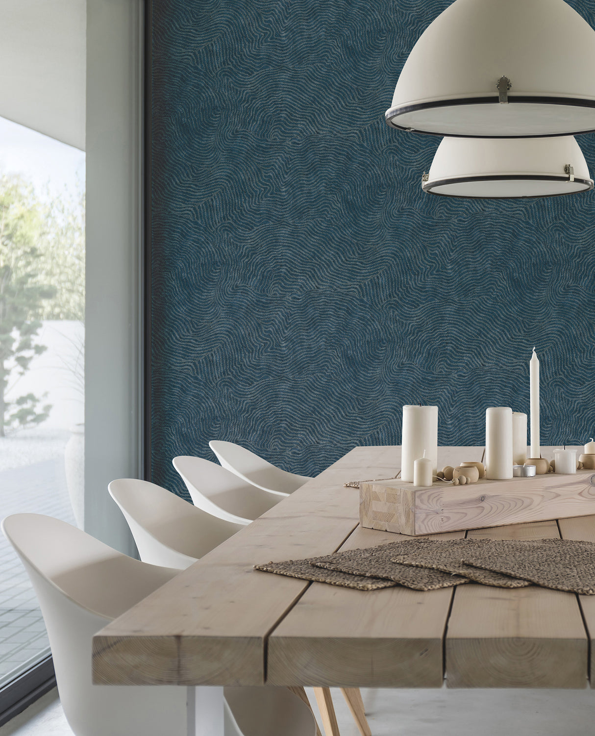 York OI0714 Modern Wood Indigo Wallpaper