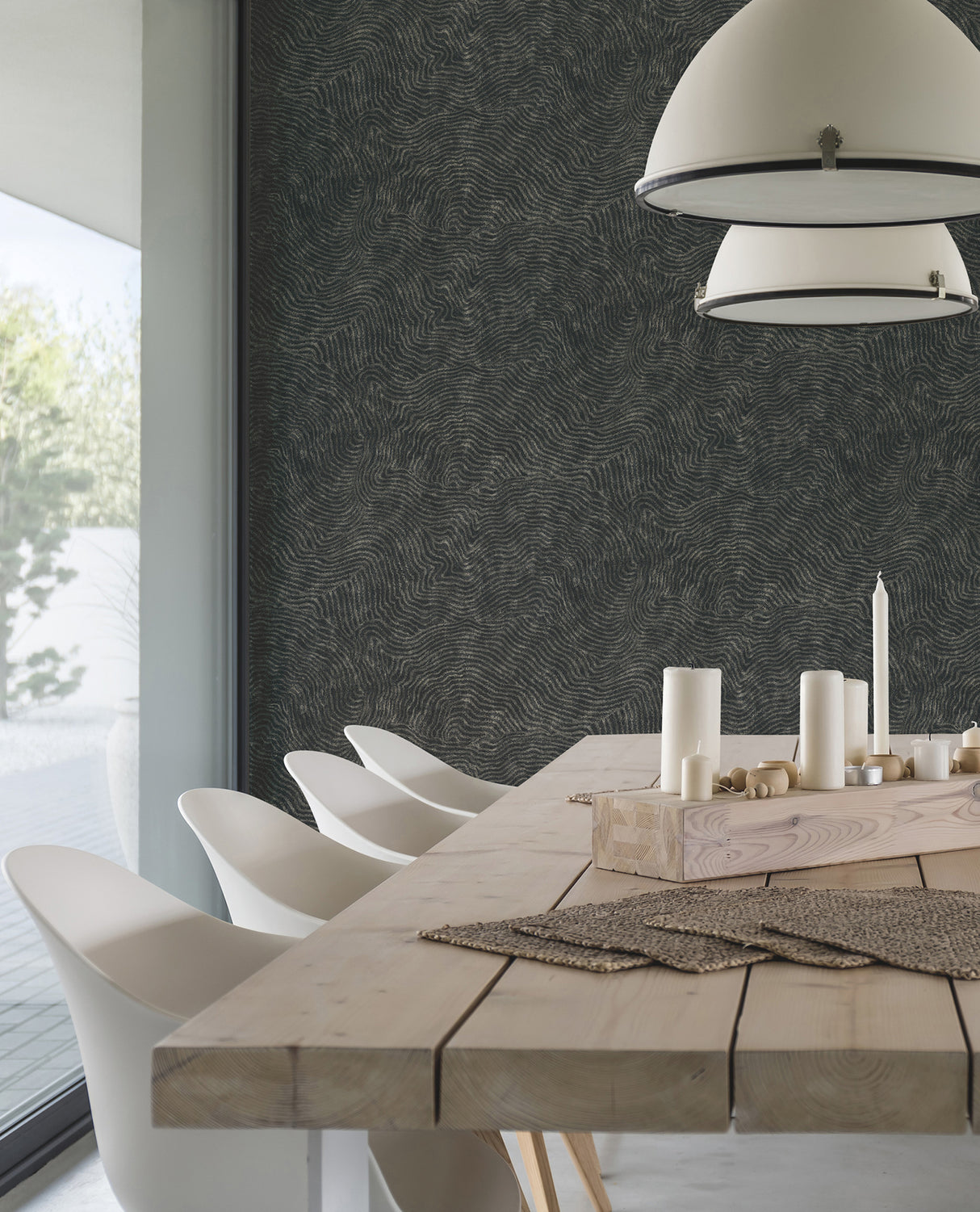 York OI0716 Modern Wood Black Wallpaper