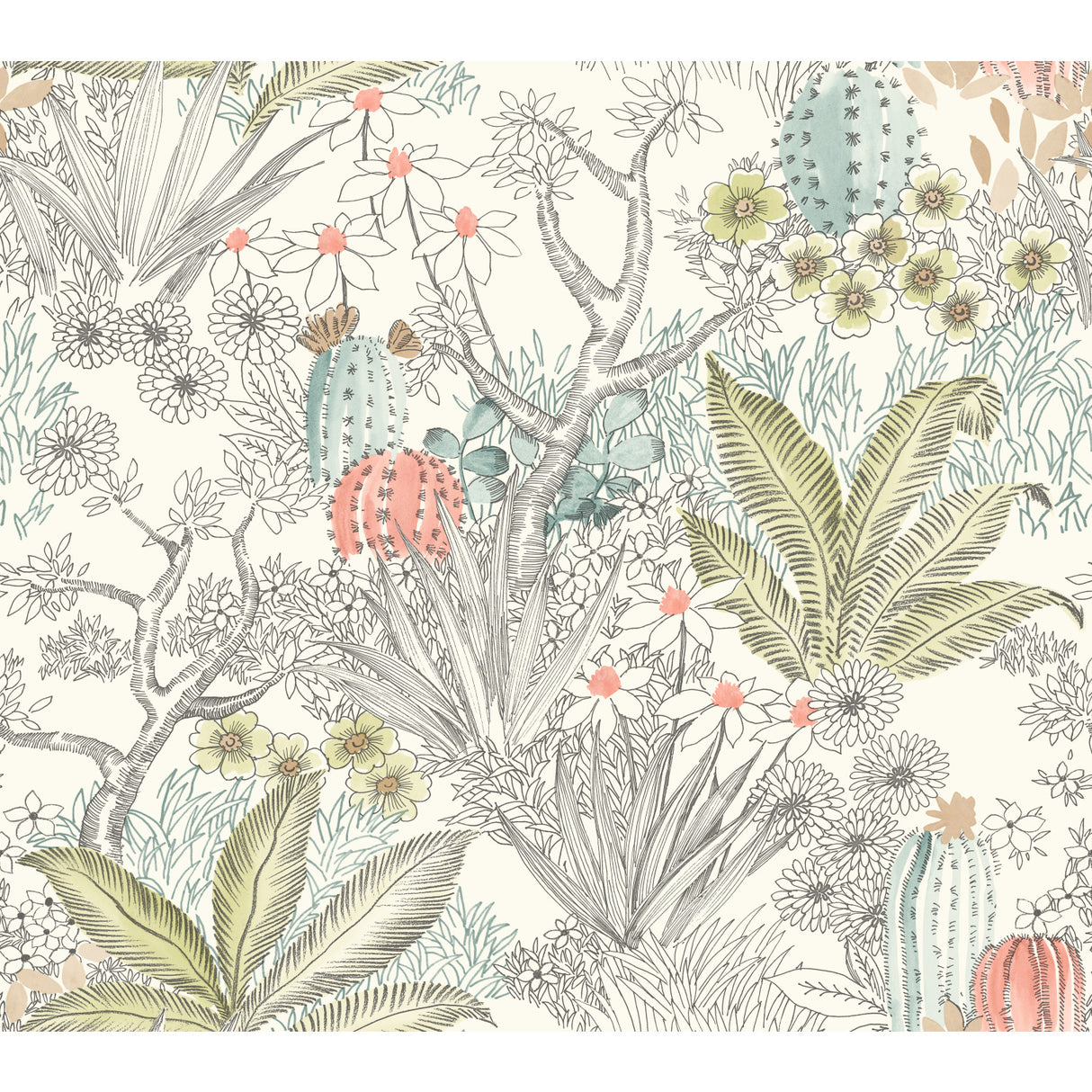 York ON1613 Flowering Desert Grey Wallpaper